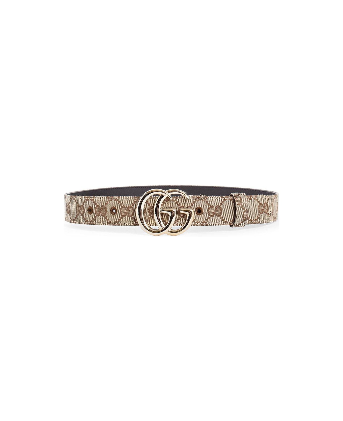 Gucci Gg Marmont Thin Belt - Beige Ebony