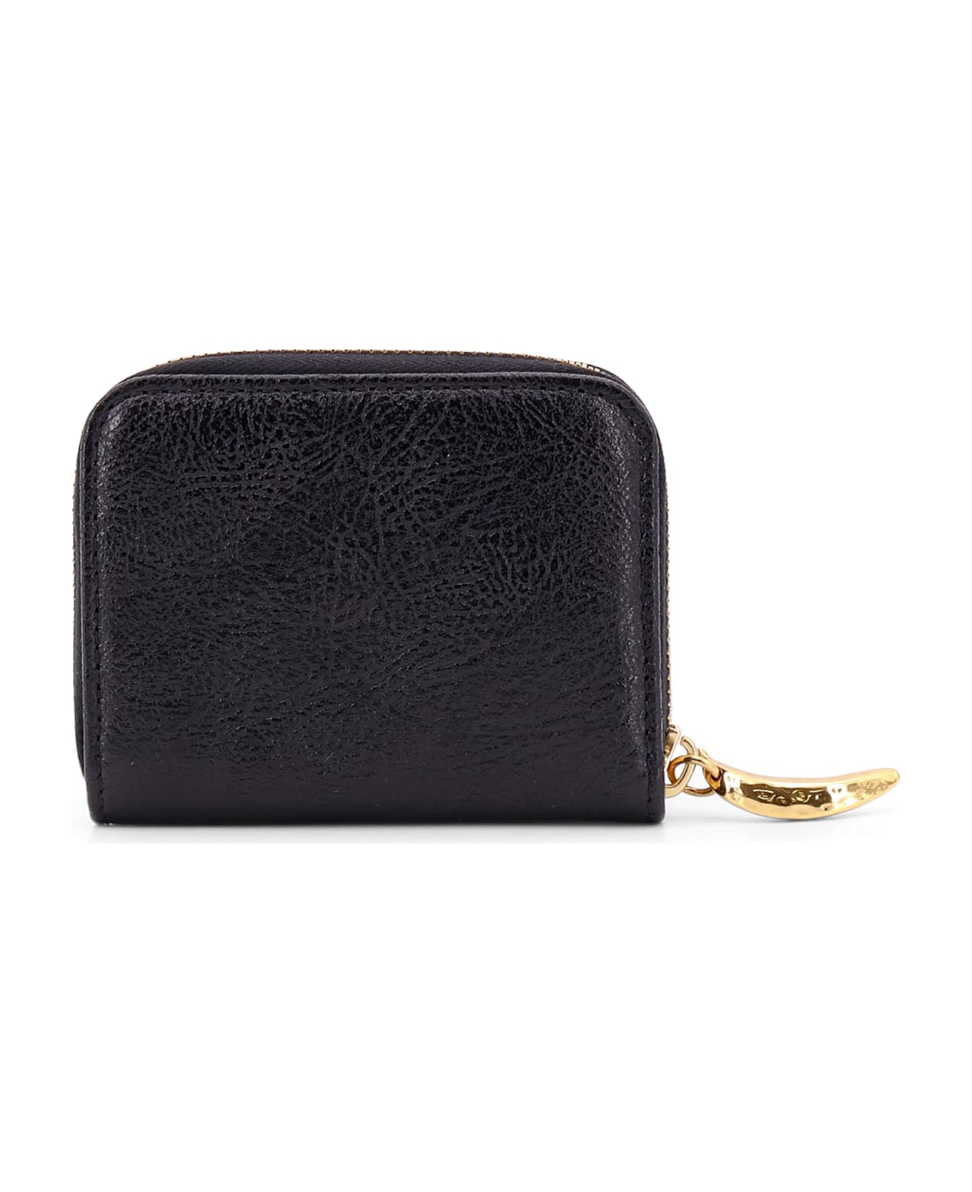 Chloé Leather Wallet With Frontal Logo - Black