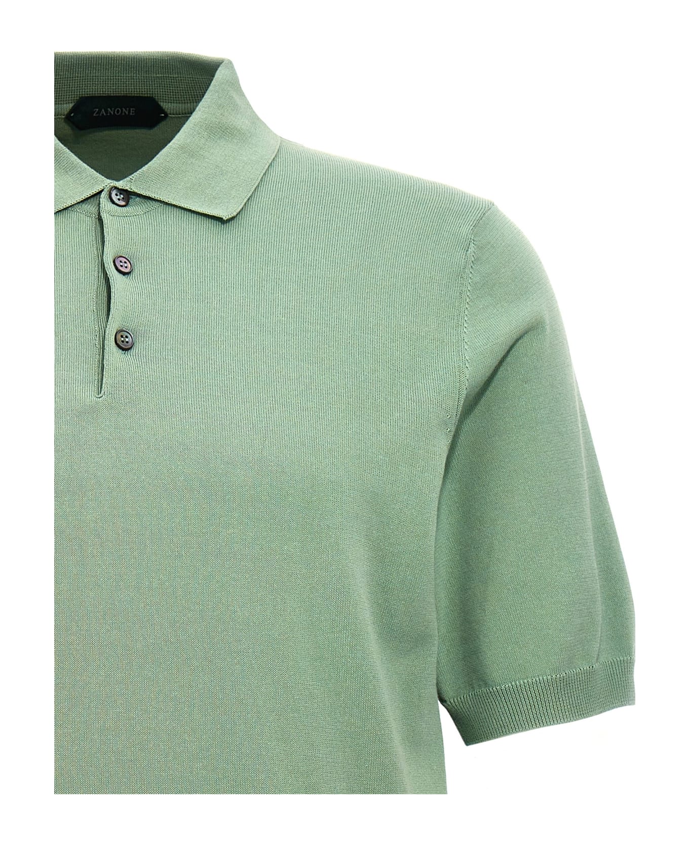 Zanone Cotton Polo Shirt - Green ポロシャツ
