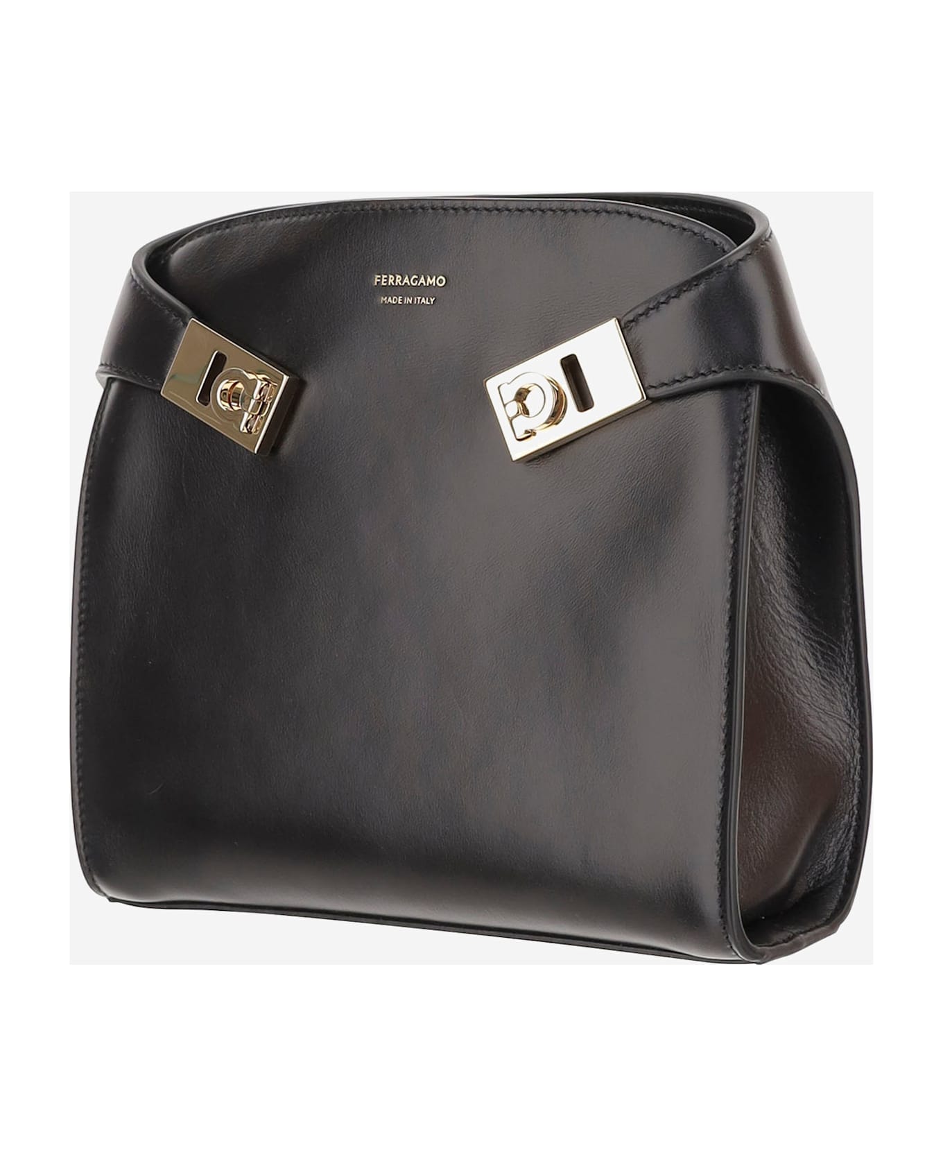 Ferragamo Hug Bb Leather Bag - Black