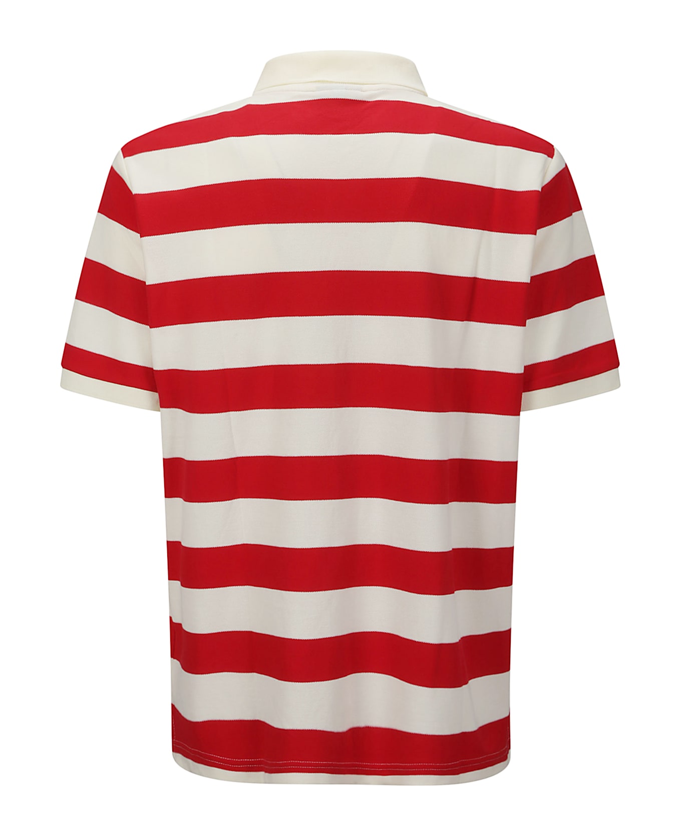 Icecream Running Dog Ss Striped Rugby Top - RED STRIPE