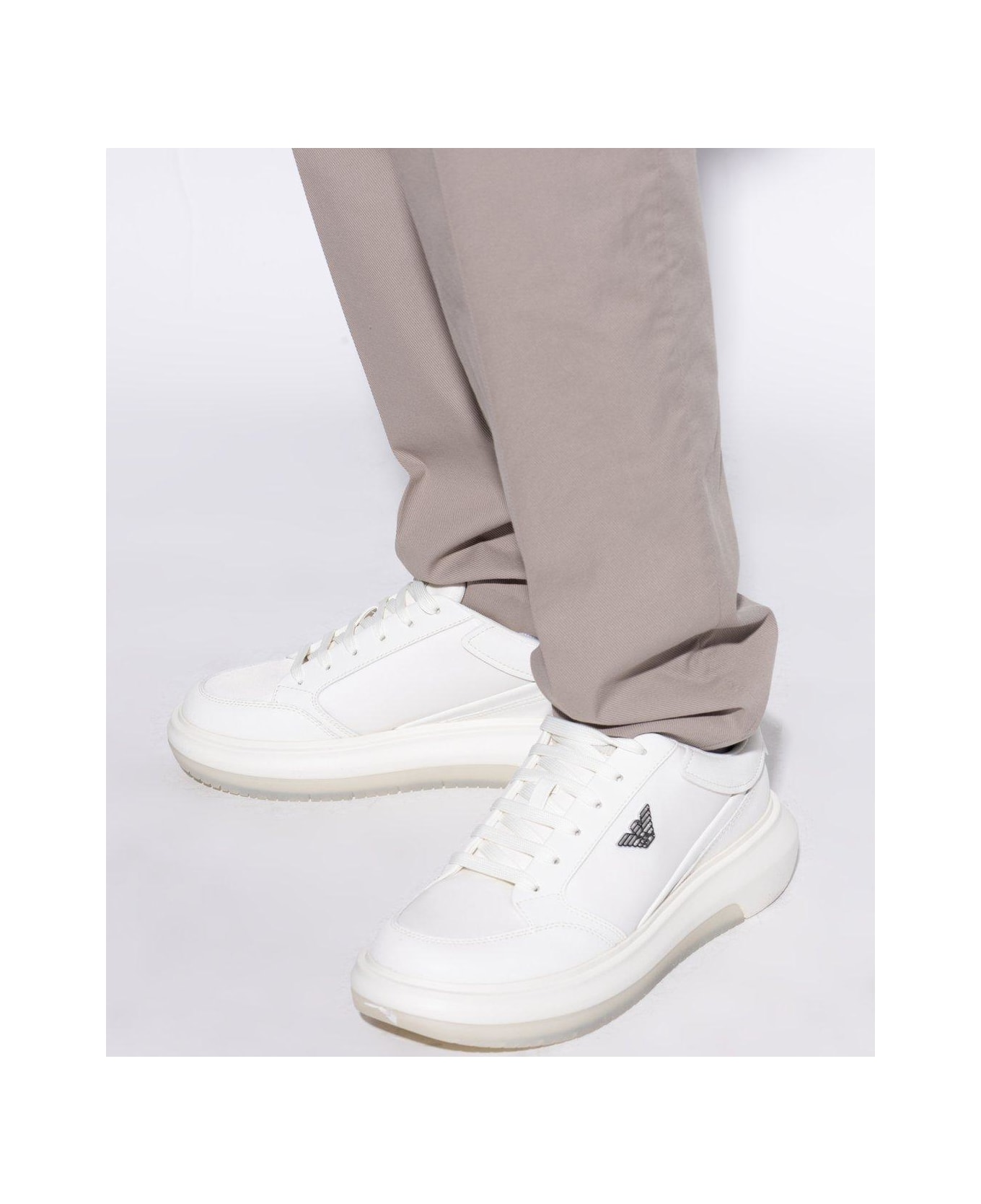 Emporio Armani Sneakers With Logo - White