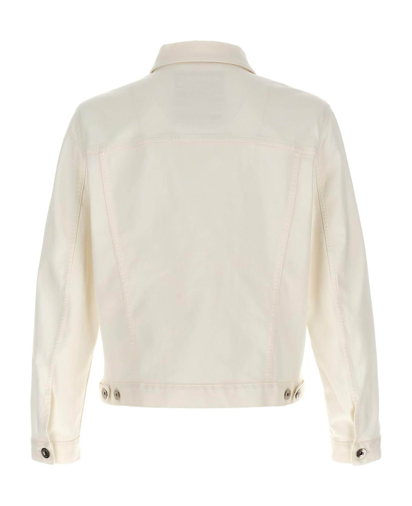 Brunello Cucinelli Buttoned Slim-fit Denim Jacket - White