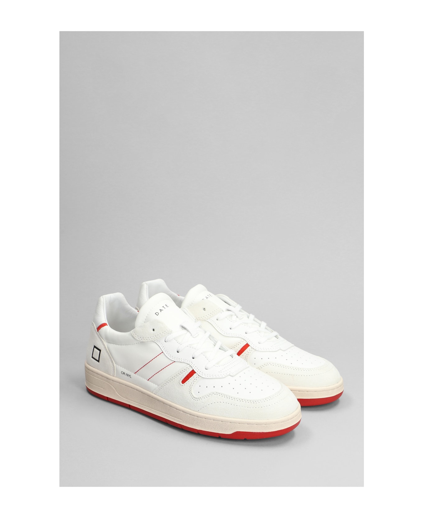 D.A.T.E. Court 2.0 Sneakers In White Leather And Fabric - white
