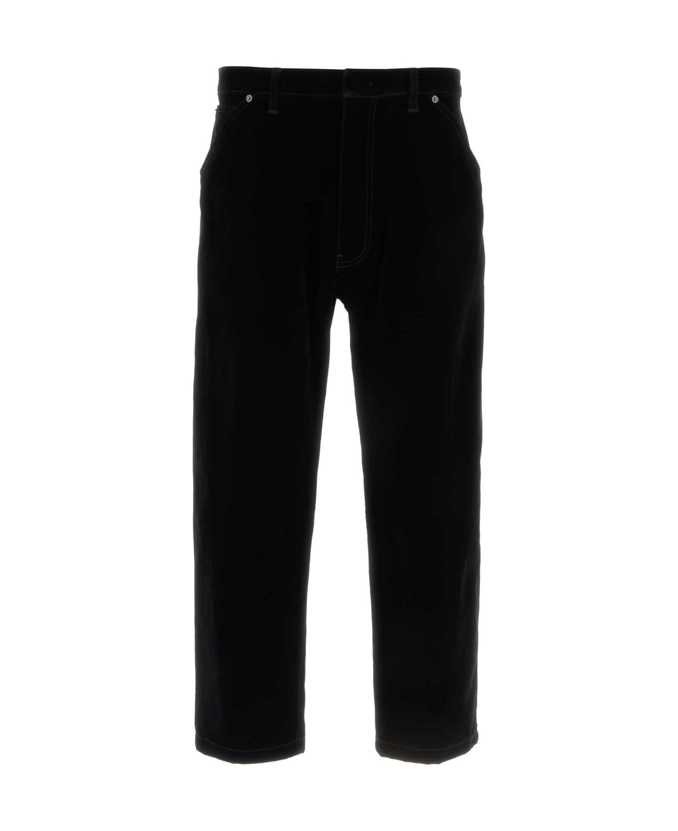 Prada Black Velvet Denim Pant - BLACK