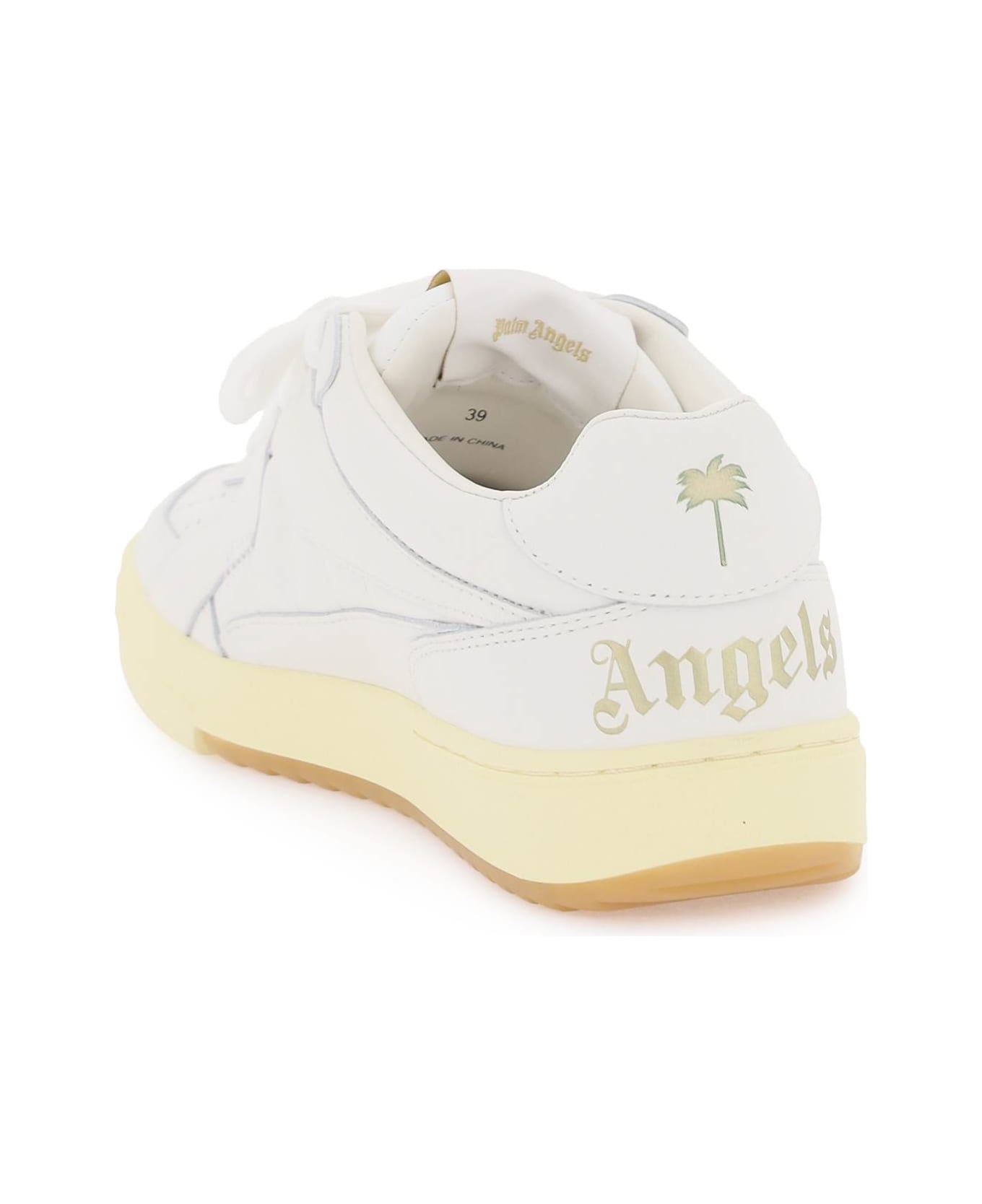 Palm Angels University Leather Sneakers - WHITE WHITE (White)
