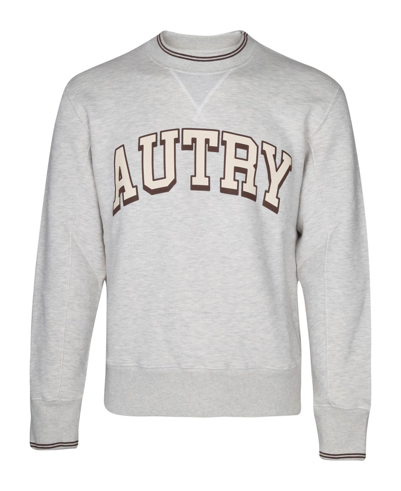 Autry Sweatshirt In Fleece Cotton With Logo - White フリース