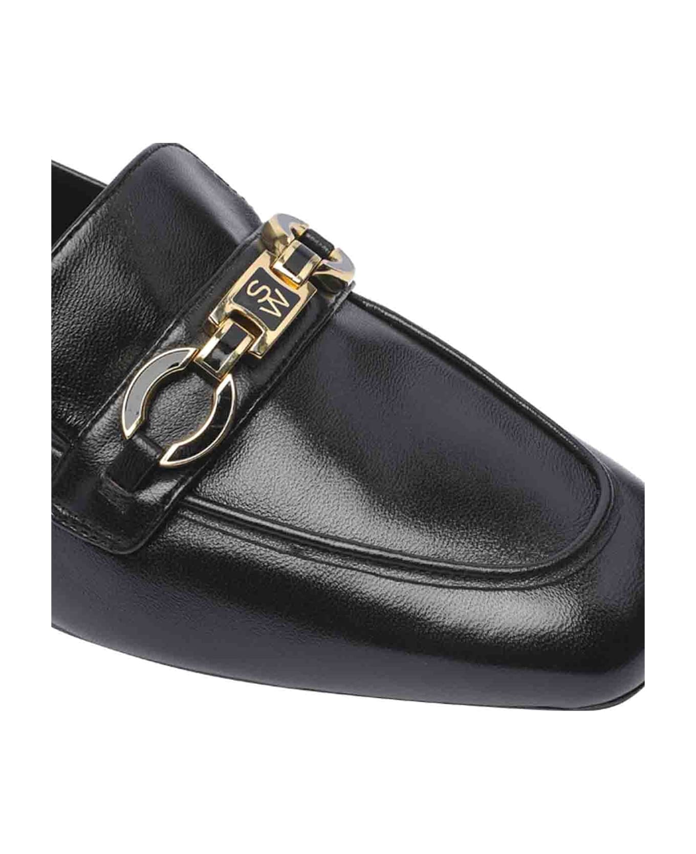 Stuart Weitzman Signature Square Leather Loafers - Black