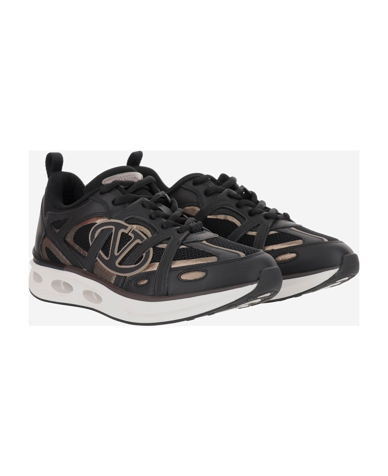 Valentino Garavani Easyjog Vlogo Leather Sneakers - Black