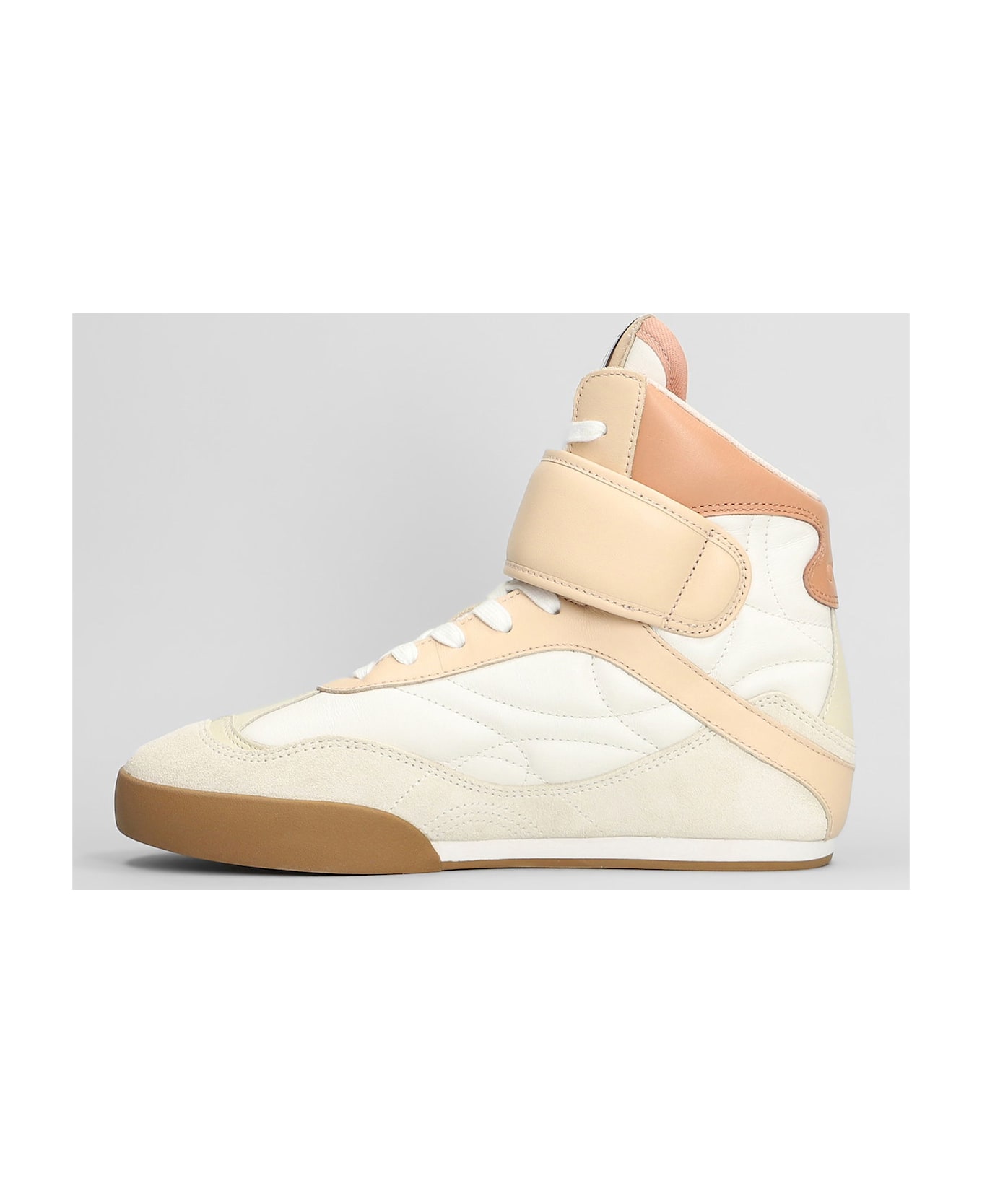 Chloé Kick Sneakers In White Suede And Leather - white