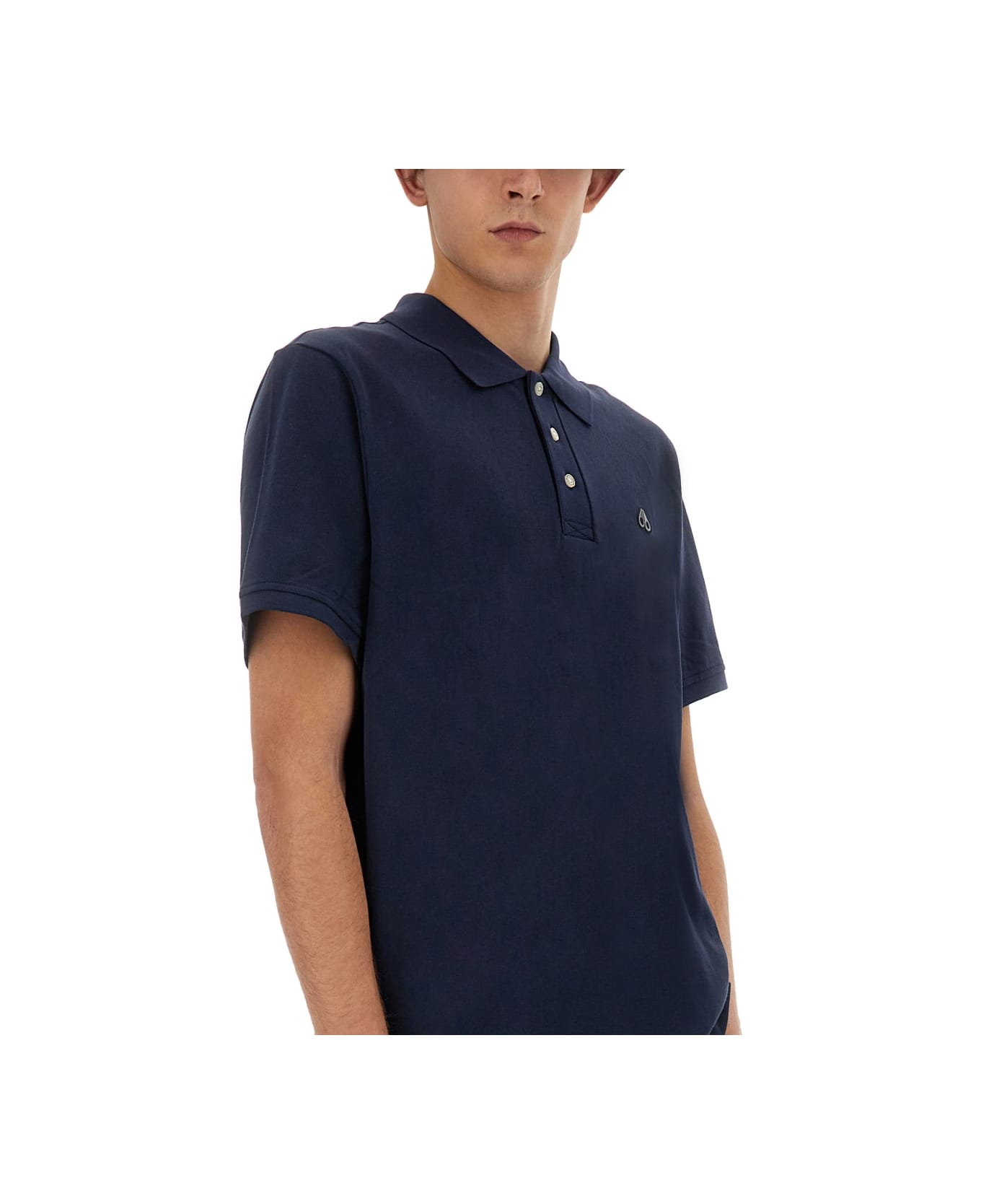 Moose Knuckles Polo In Pique. - BLUE