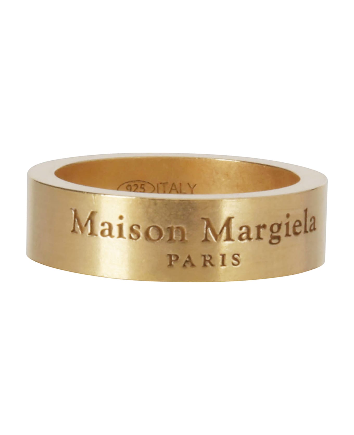 Maison Margiela Logo Ring - YELLOW GOLD PLATING BURATTATO リング