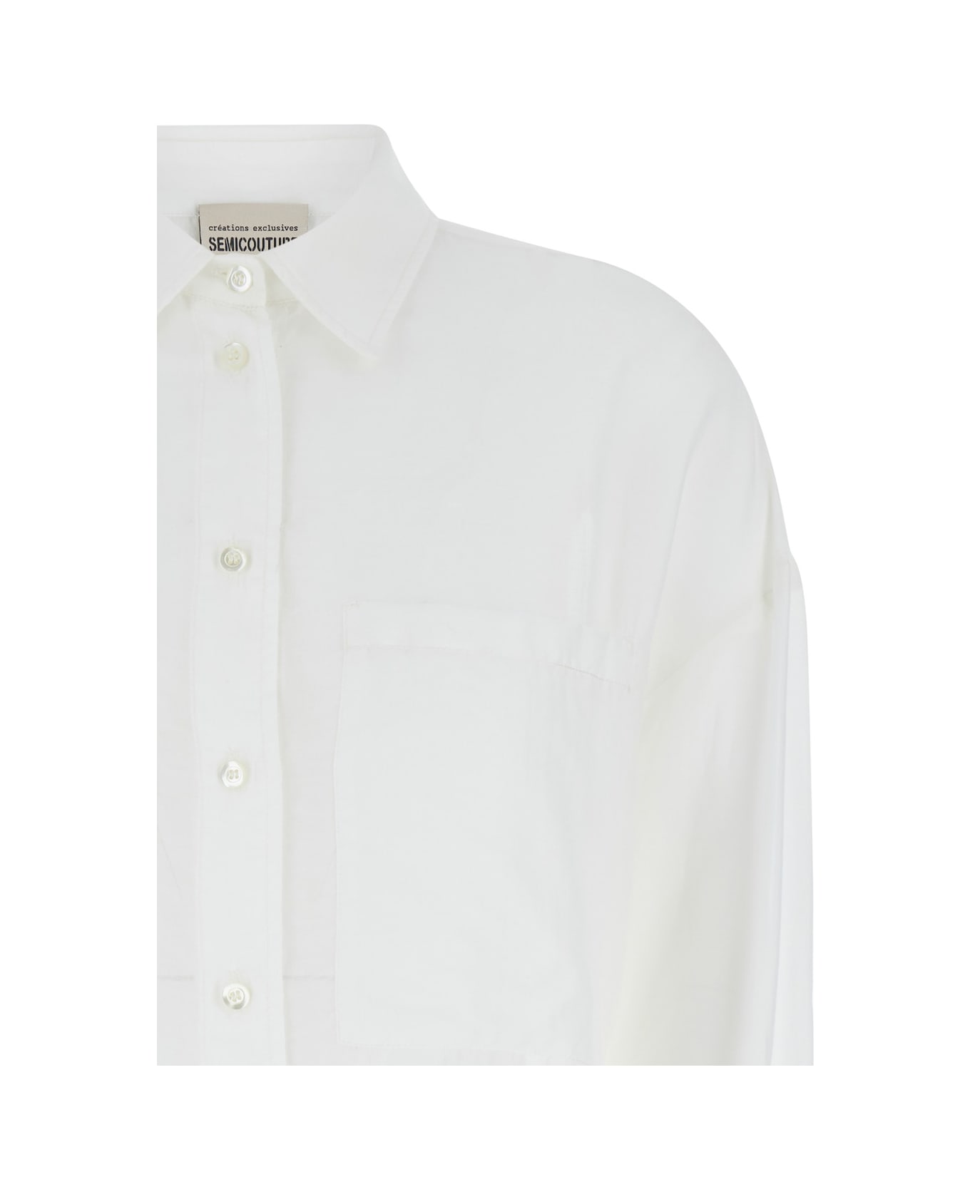 SEMICOUTURE White Classic Shirt In Cotton Blend Woman - White
