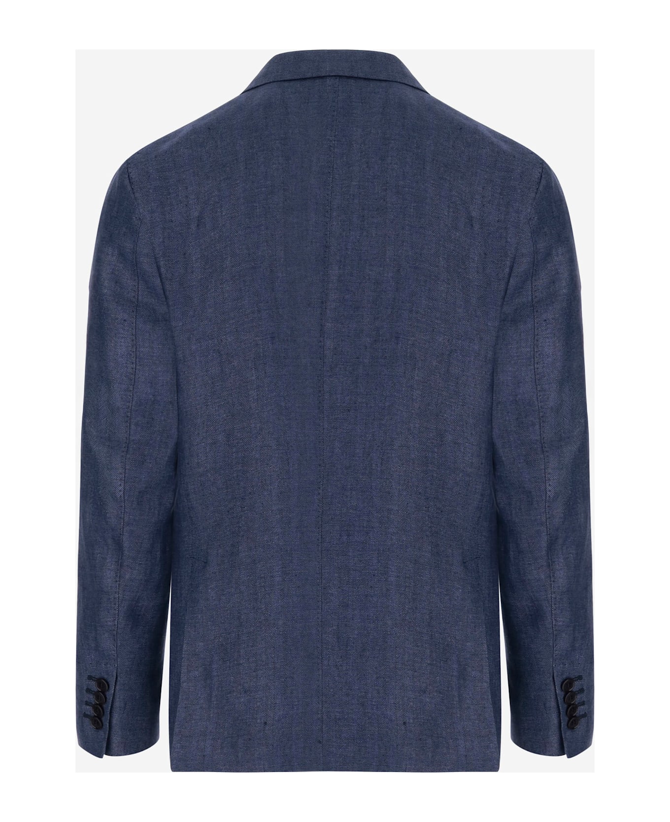 Brian Dales Single-breasted Linen Jacket - Blue