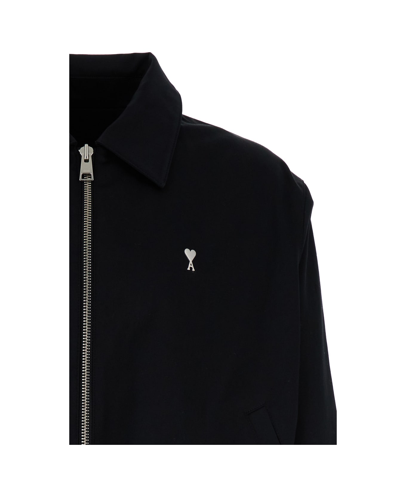 Ami Alexandre Mattiussi Black Jacket With Collar And Adc Logo In Cotton Man - Black