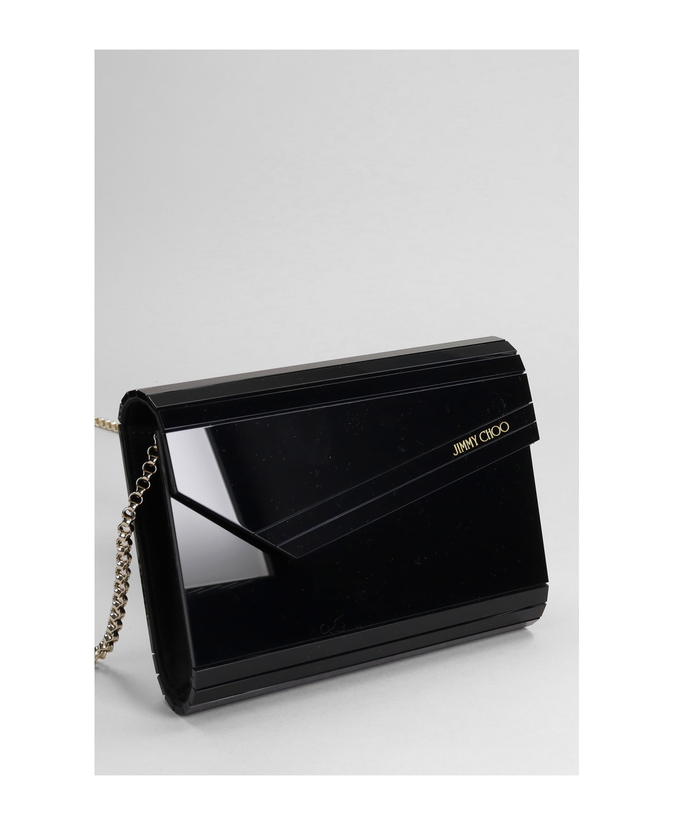 Jimmy Choo Candy Clutch In Black Acrylic - Black