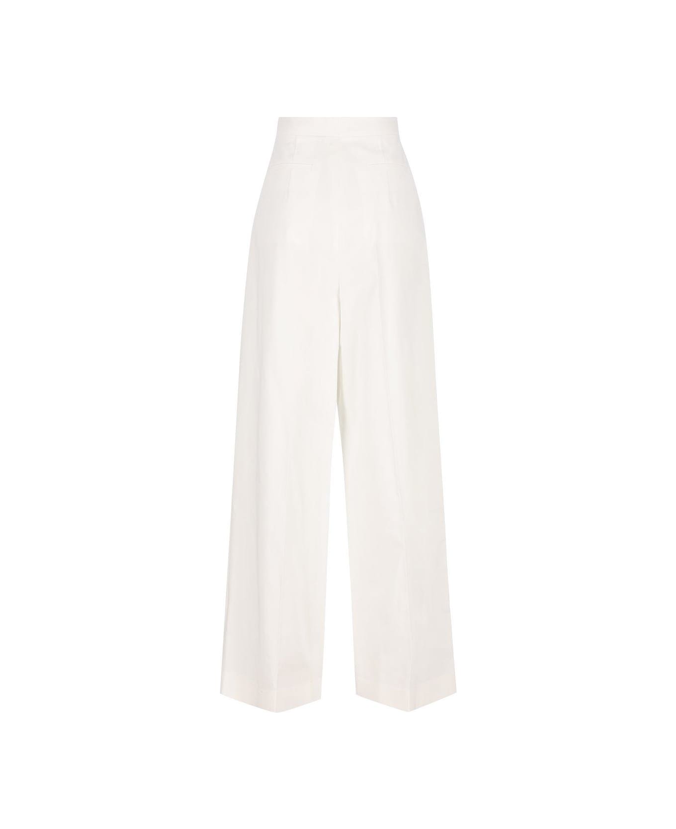 Givenchy 4g Embroidered Pleated Pants - WHITE