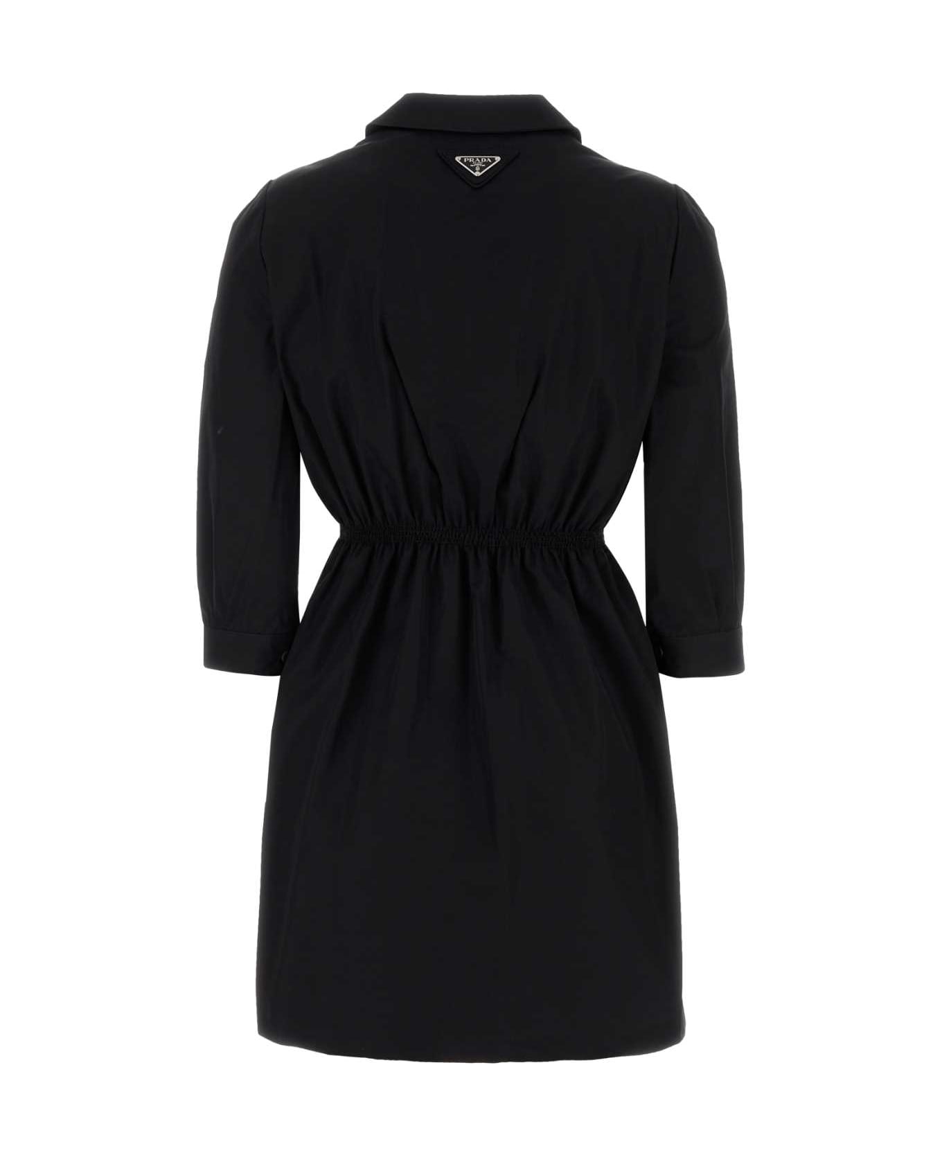 Prada Black Poplin Shirt Dress - NERO