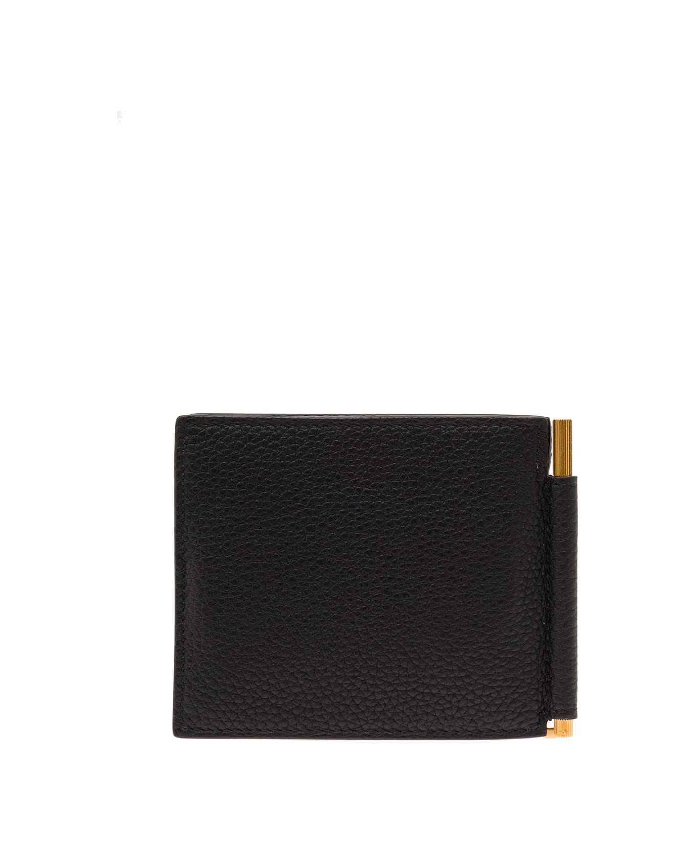 Tom Ford Mens Black Leather Wallet - Black