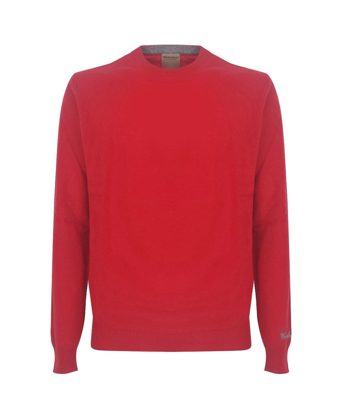 Woolrich Logo Embroidered Crewneck Jumper - Red