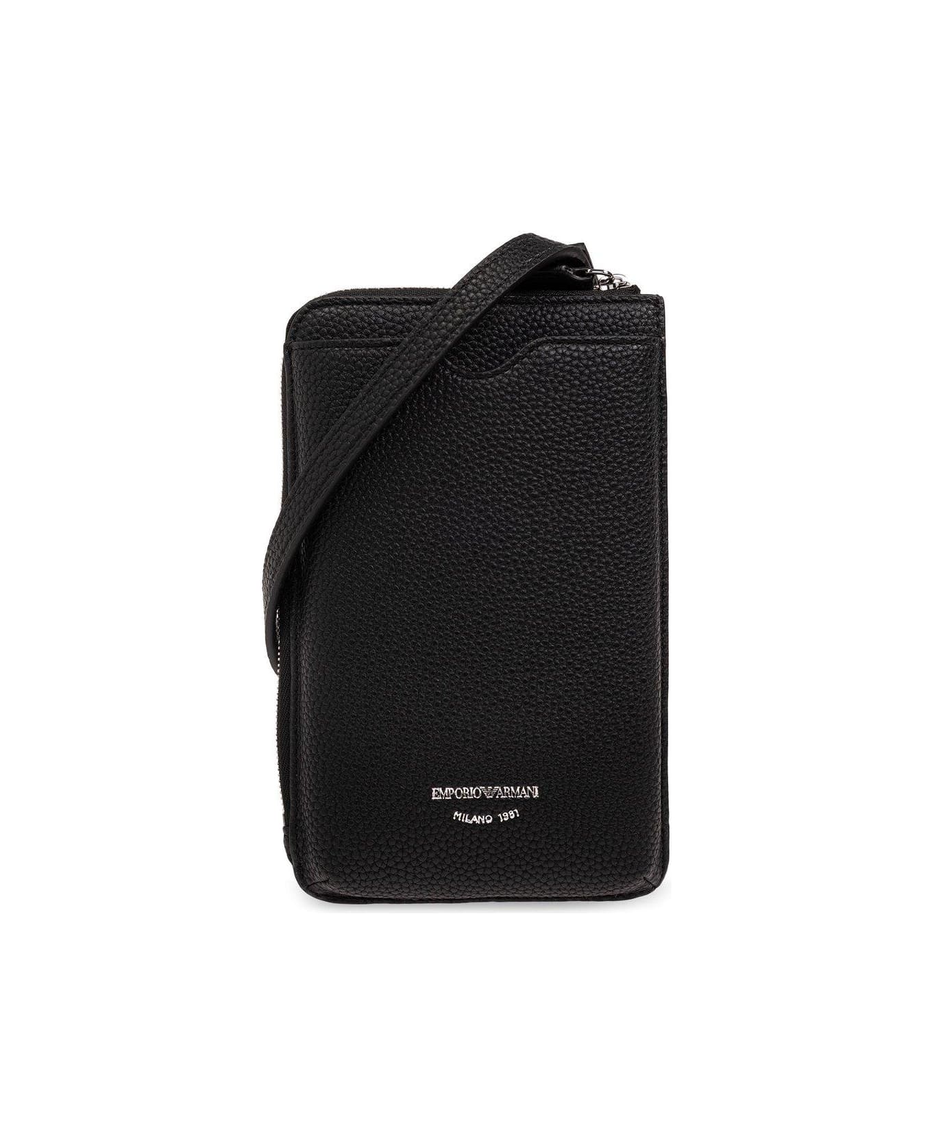 Emporio Armani Strapped Phone Holder - Black