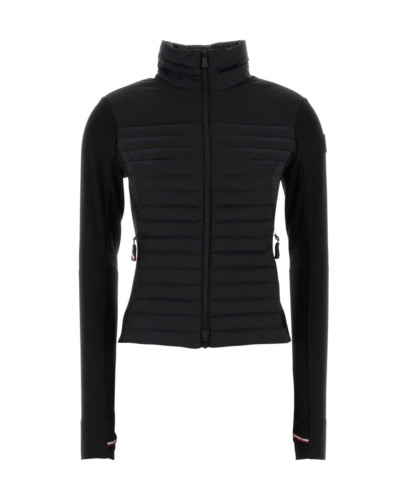 Moncler Grenoble Black Stretch Polyester Cardigan - 999