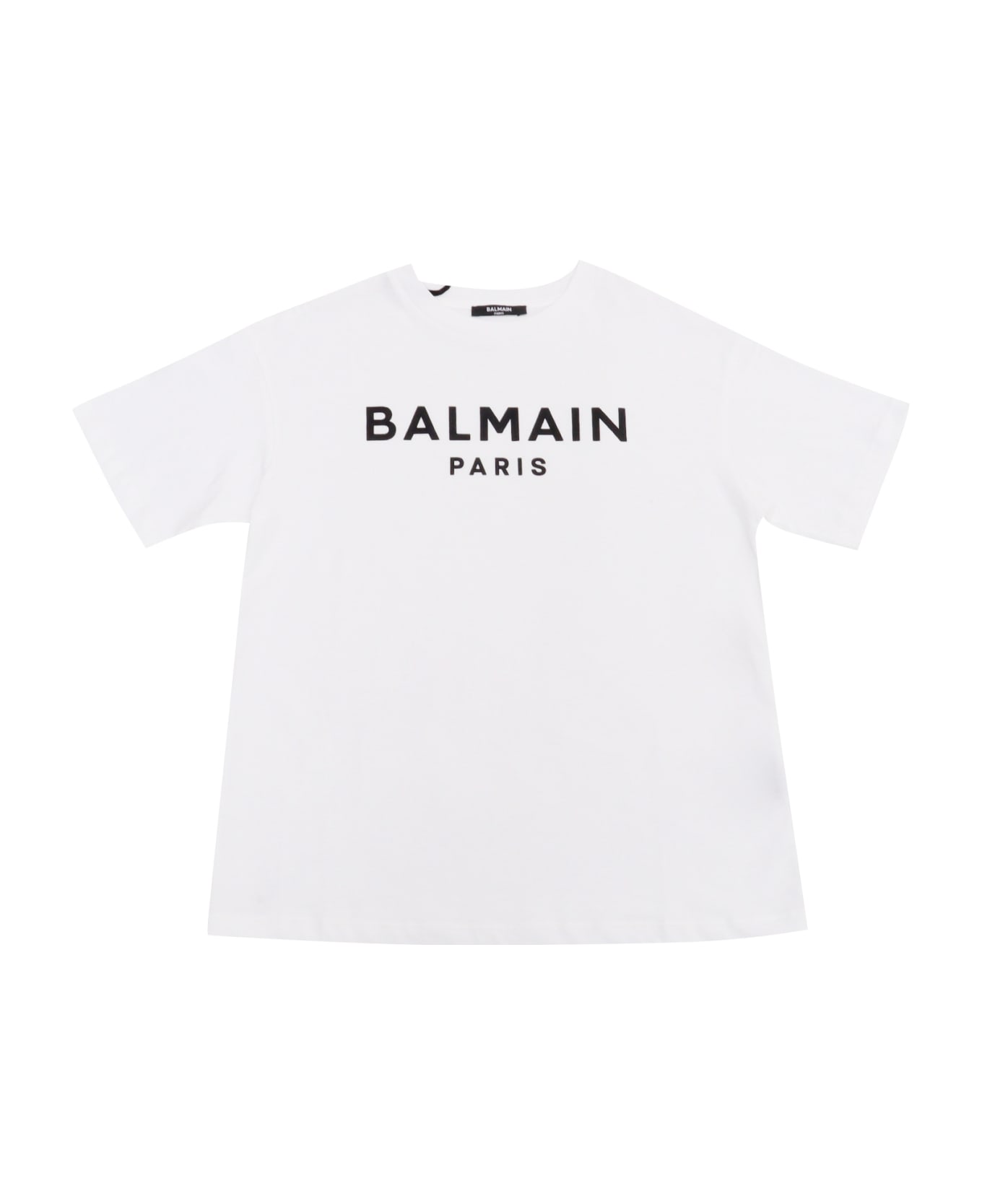 Balmain White T-shirt With Logo - WHITE