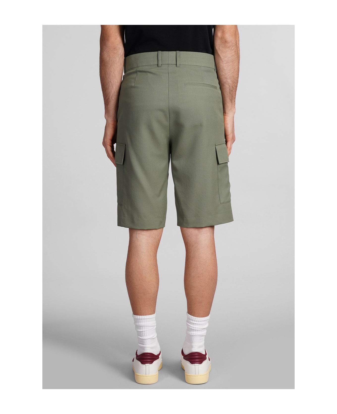 Drôle de Monsieur Shorts In Khaki Wool - Kaki