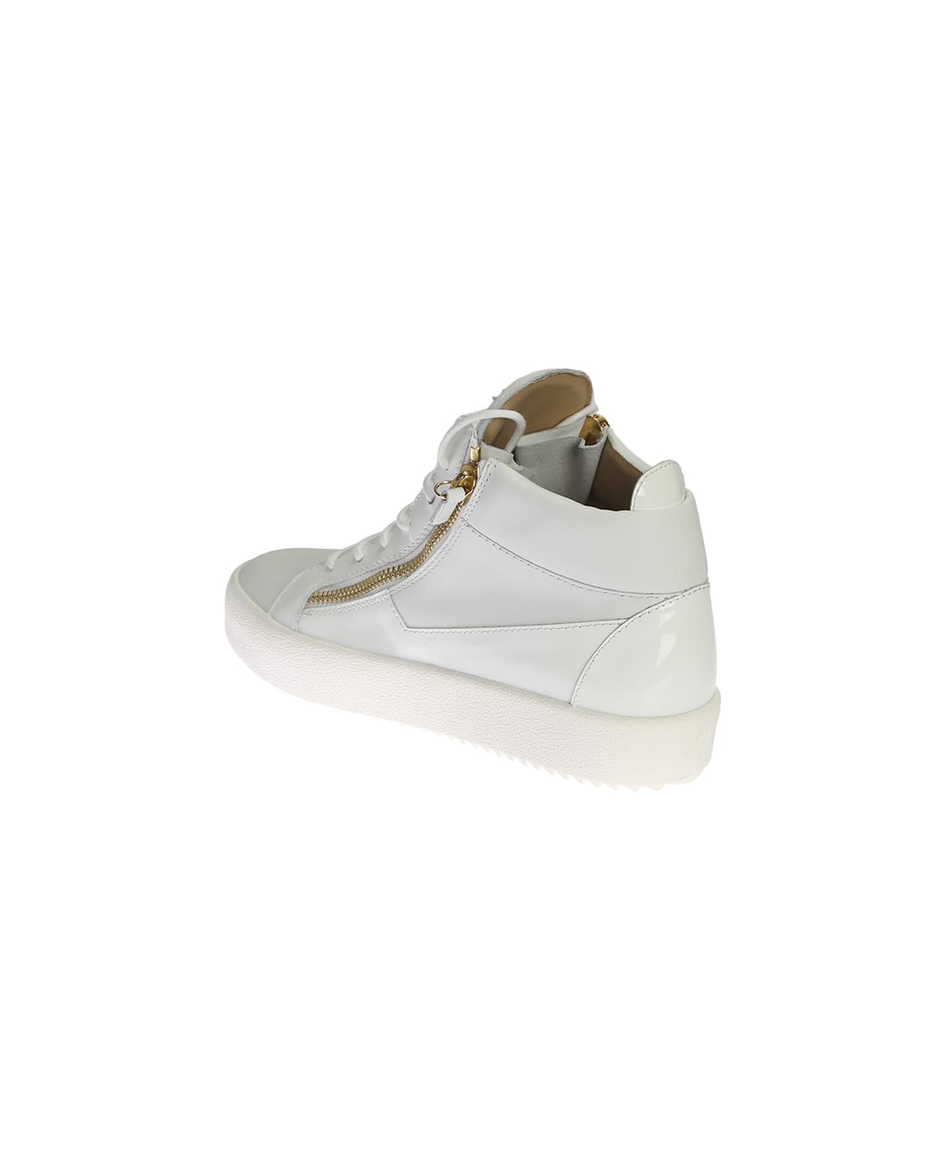 Giuseppe Zanotti White Zipped Sneakers - White スニーカー