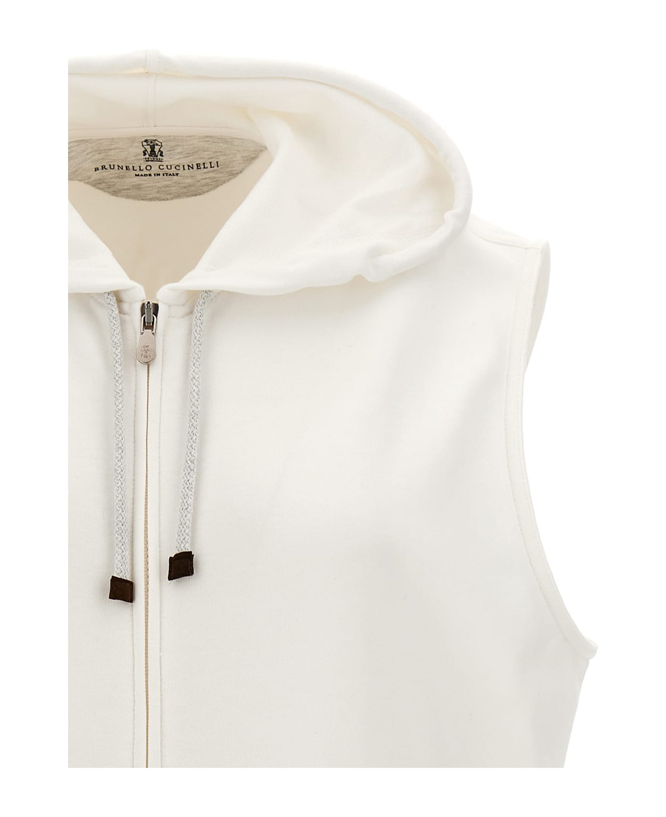 Brunello Cucinelli Sleeveless Sweatshirt - White ベスト
