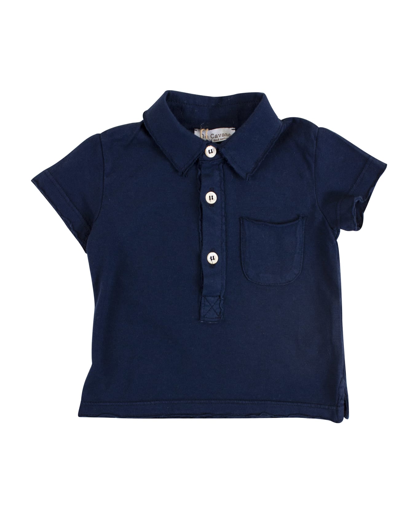 De Cavana Newborn Polo Shirt With Pocket - Blue