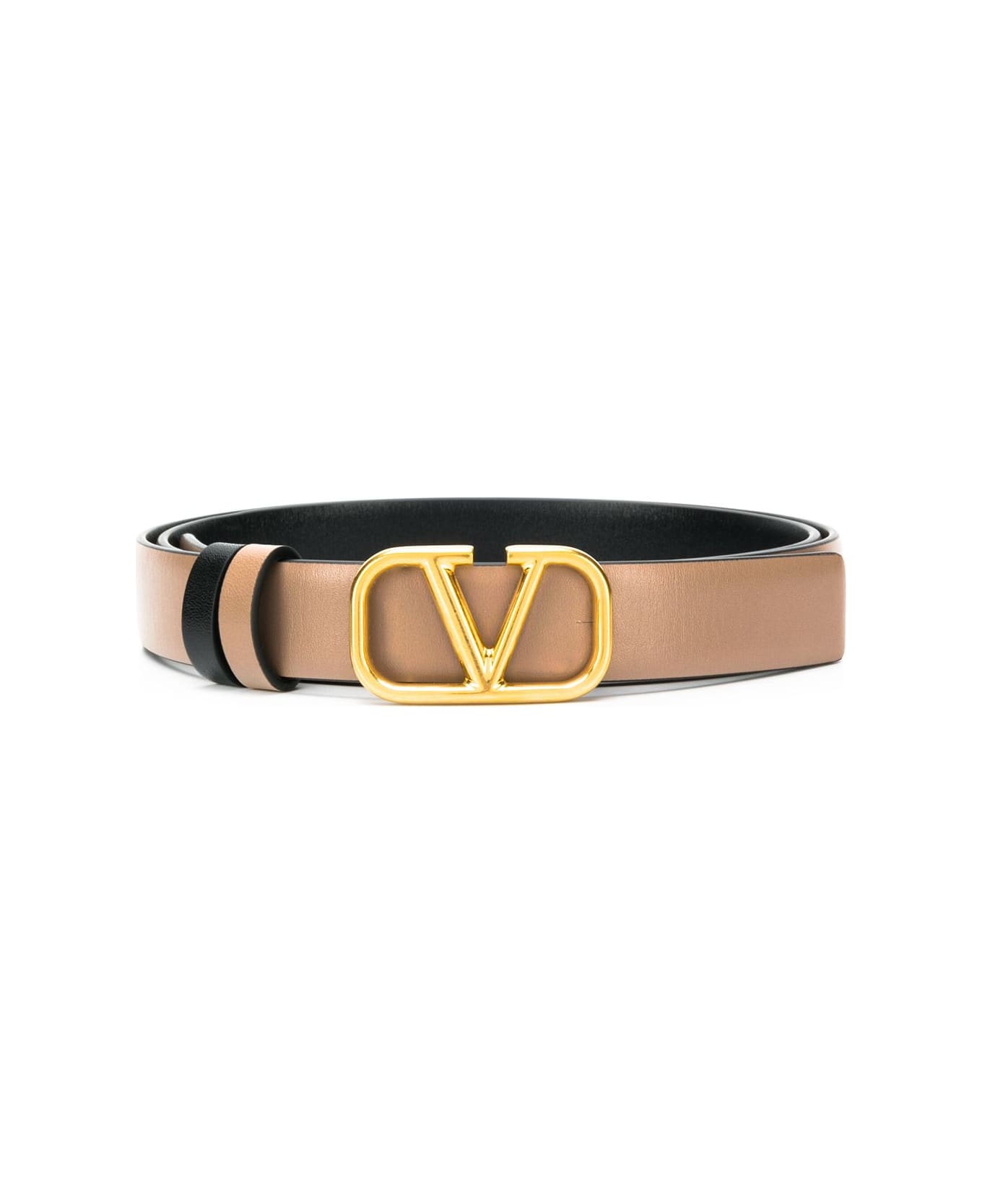 Valentino Garavani Leather Reversible Vlogo Belt - Powder