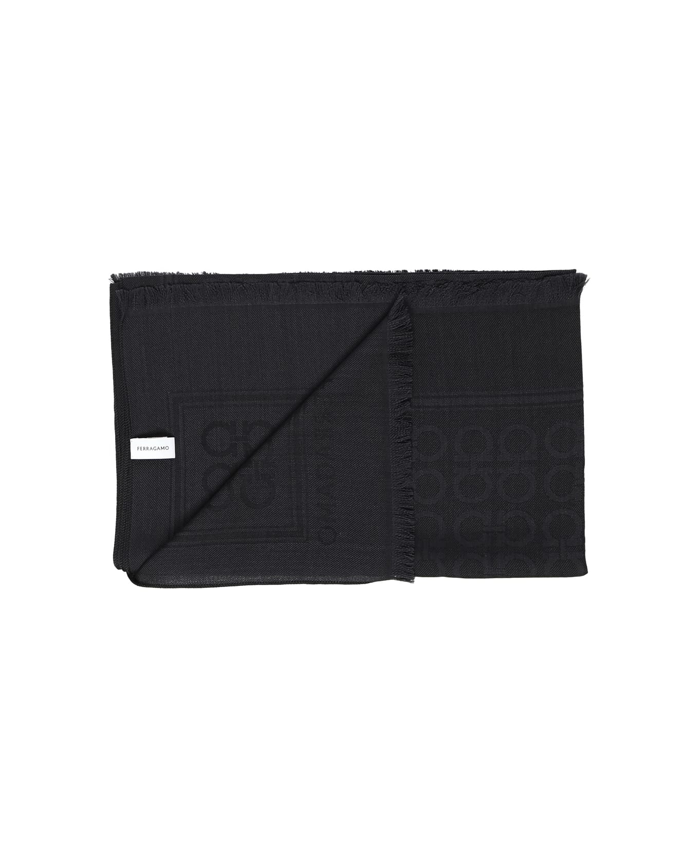 Ferragamo Gancini Square Stole - Black
