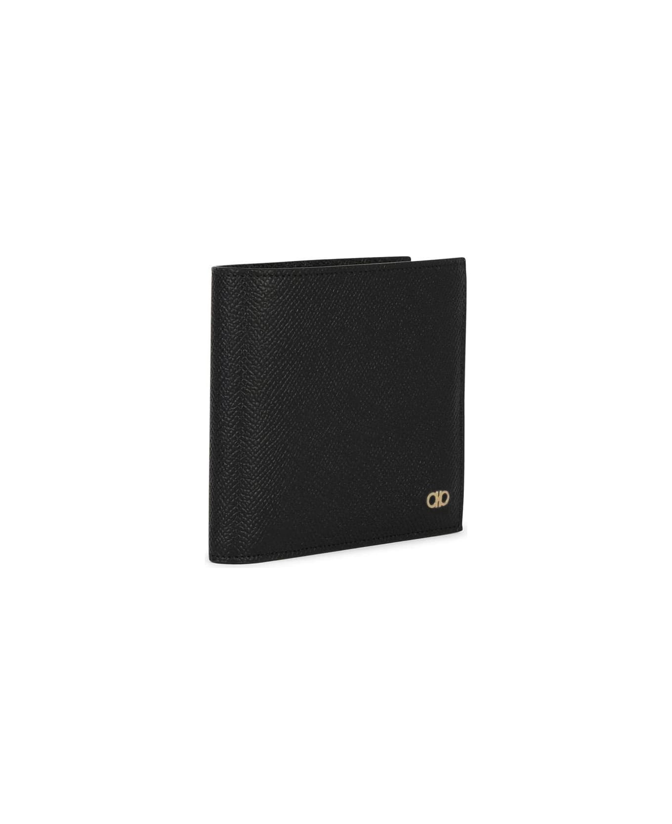 Ferragamo 'micro' Black Leather Wallet - Black