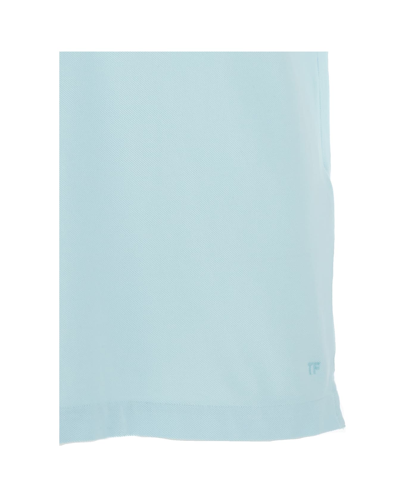 Tom Ford Light-blue Piquet Polo T-shirt In Cotton Man - Light blue ポロシャツ