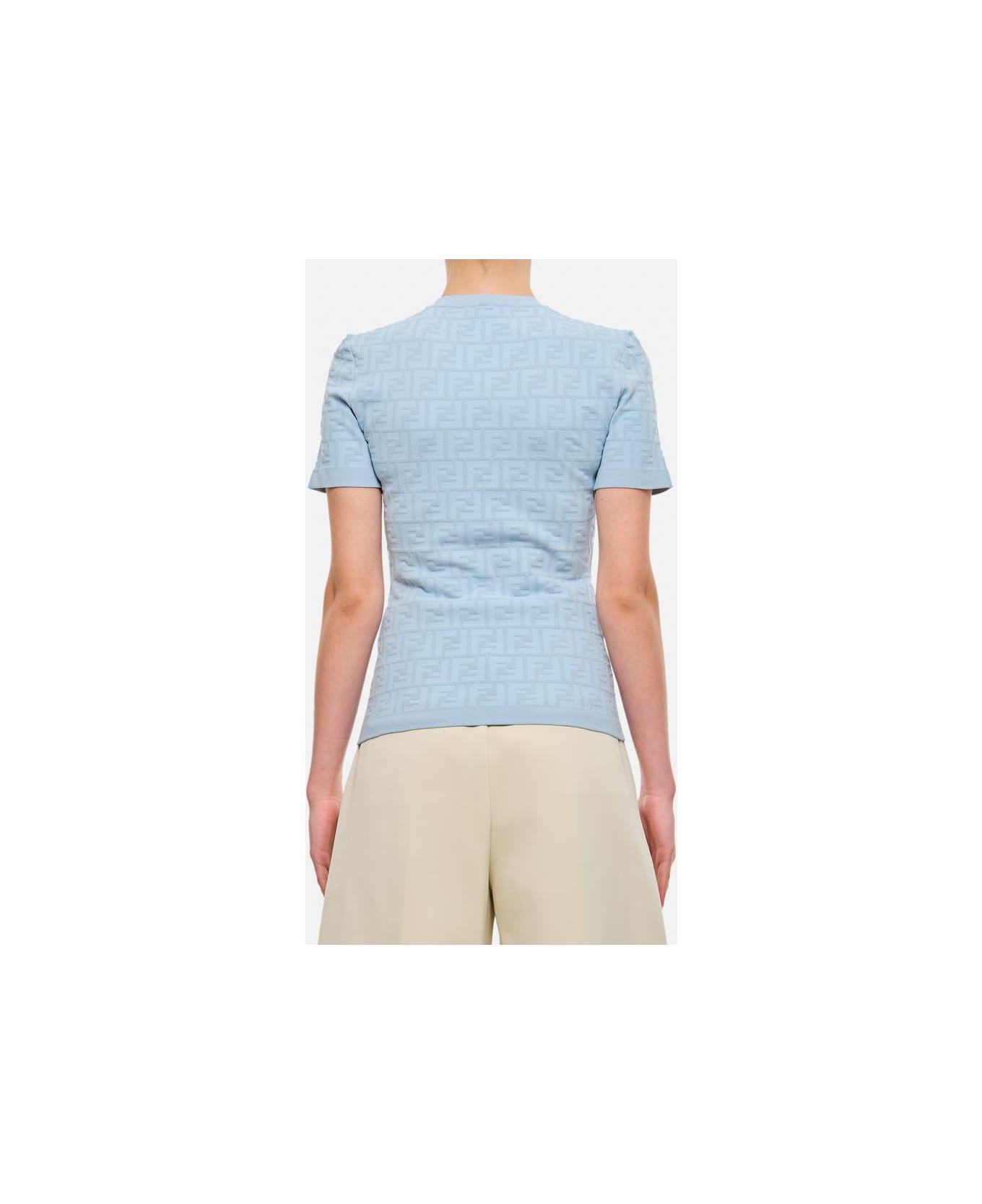 Fendi Ff Viscose T-shirt - Sky blue Tシャツ