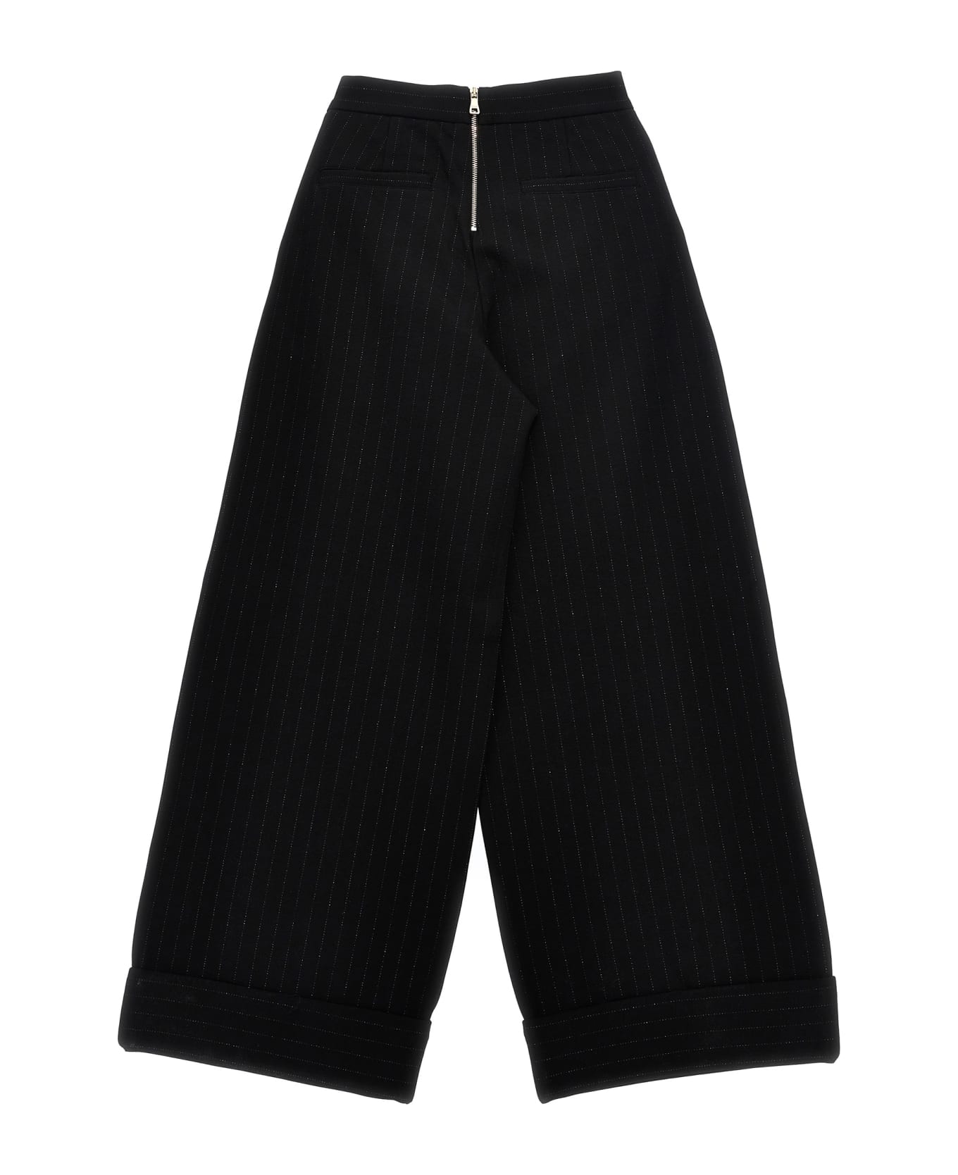 Balmain Lurex Pinstriped Pants - Black  