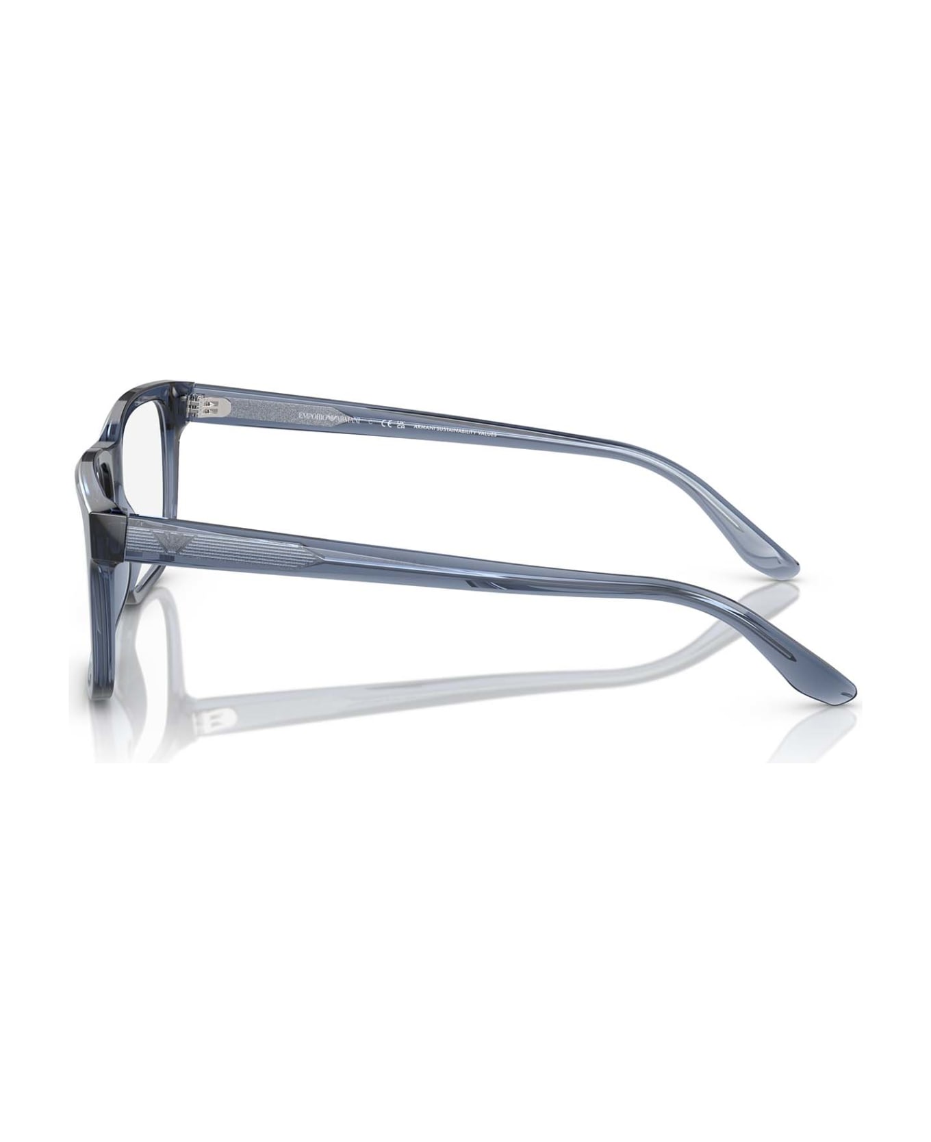 Emporio Armani Ea3218 Shiny Transparent Blue Glasses - Shiny Transparent Blue