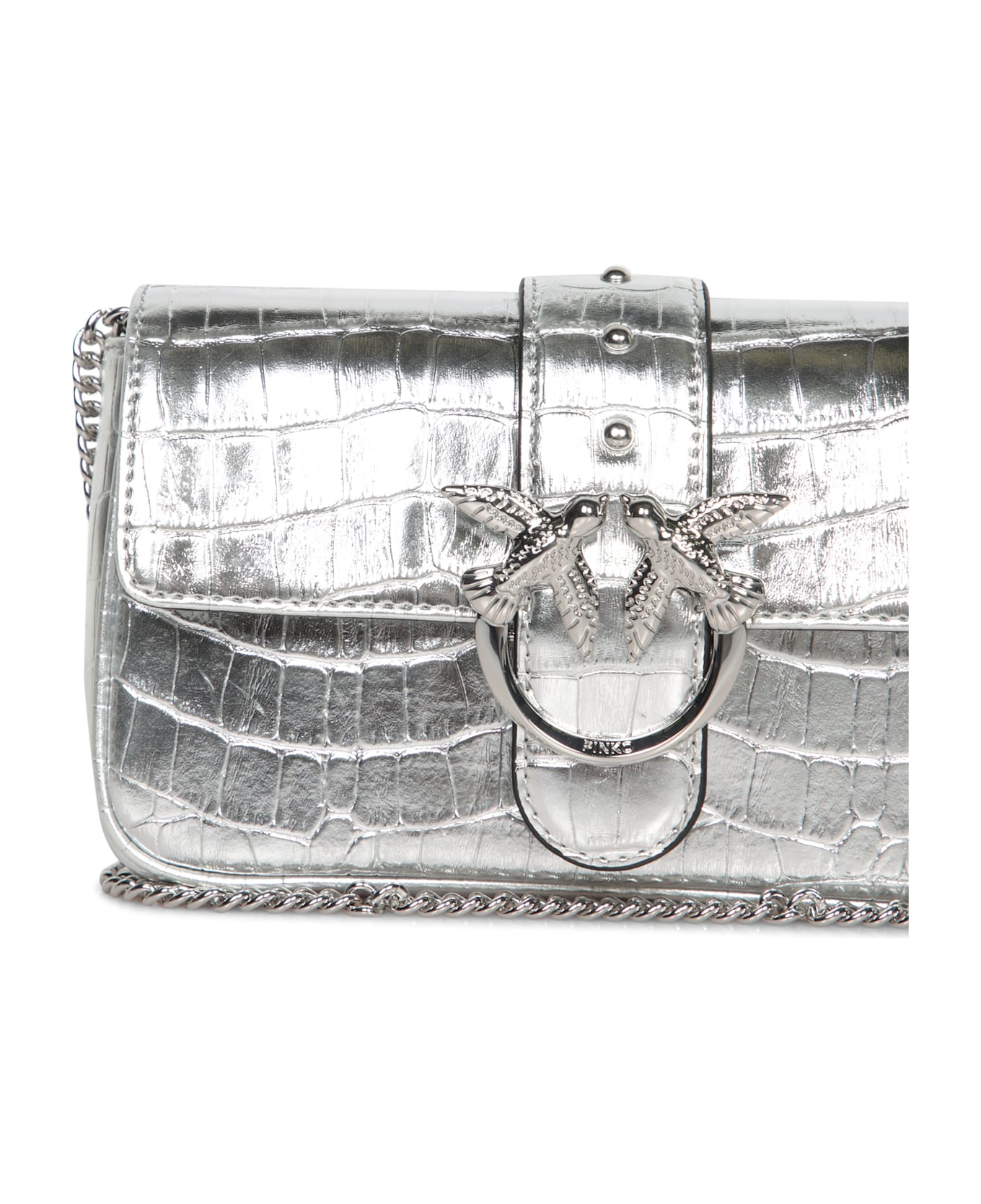 Pinko Silver Love Pocket Bag | italist Pinko Silver Love Pocket Bag | italist