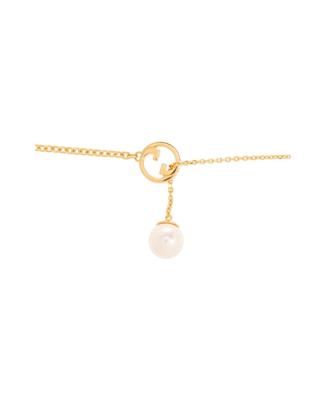 Gucci Blondie Embellished Drop Necklace - Cream ネックレス