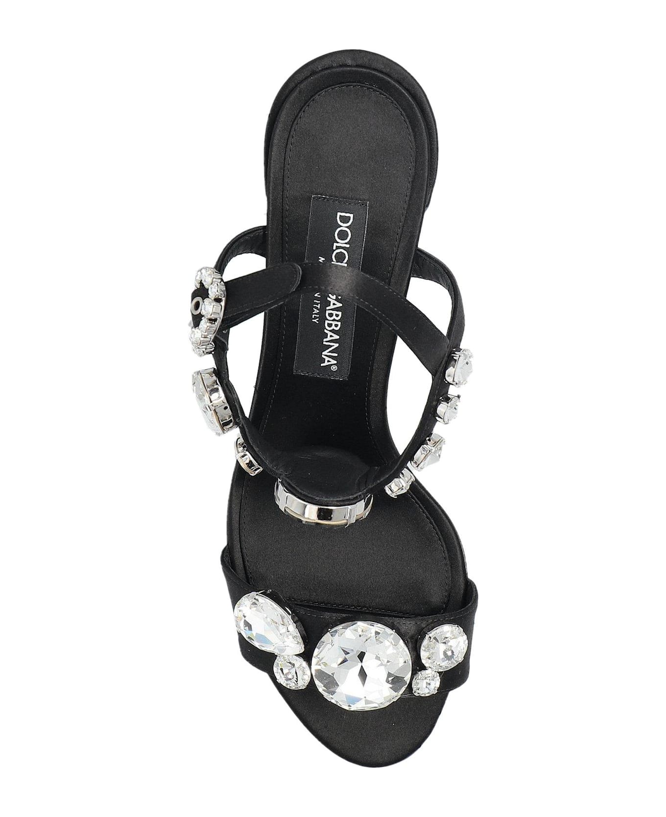 Dolce 
Gabbana Gemstone Embellishment Heeled Sandals - Nero Crystal