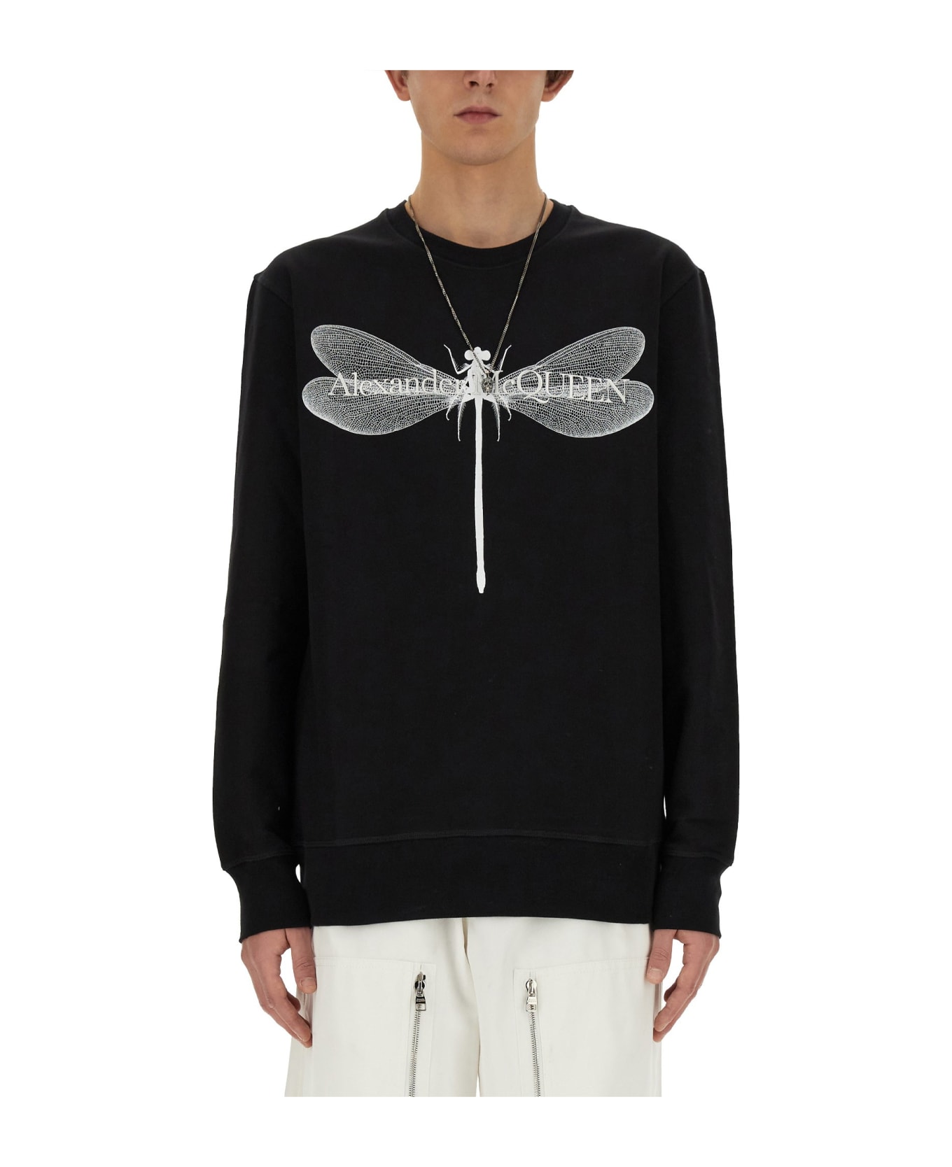 Alexander McQueen Dragonfly Logo Sweatshirt - Black