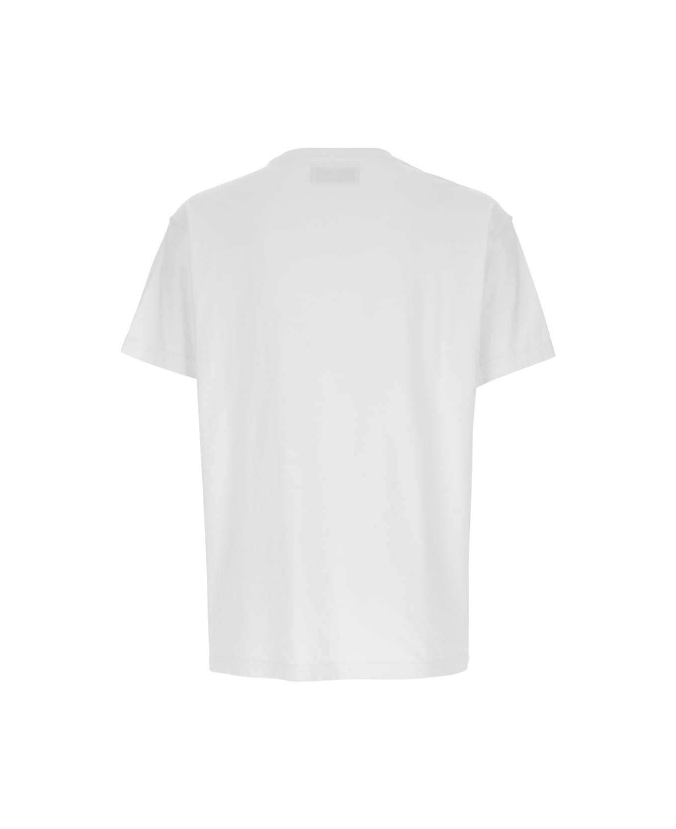 Vivienne Westwood White Crewneck T-shirt With Maxi Orb Logo Print On The Front In Cotton Man - White