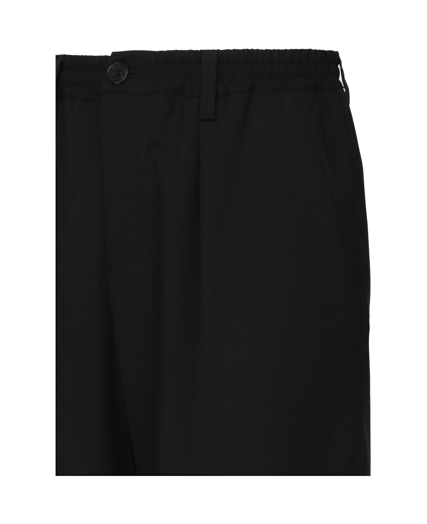 Marni Cropped Trousers In Fresh Wool - Black