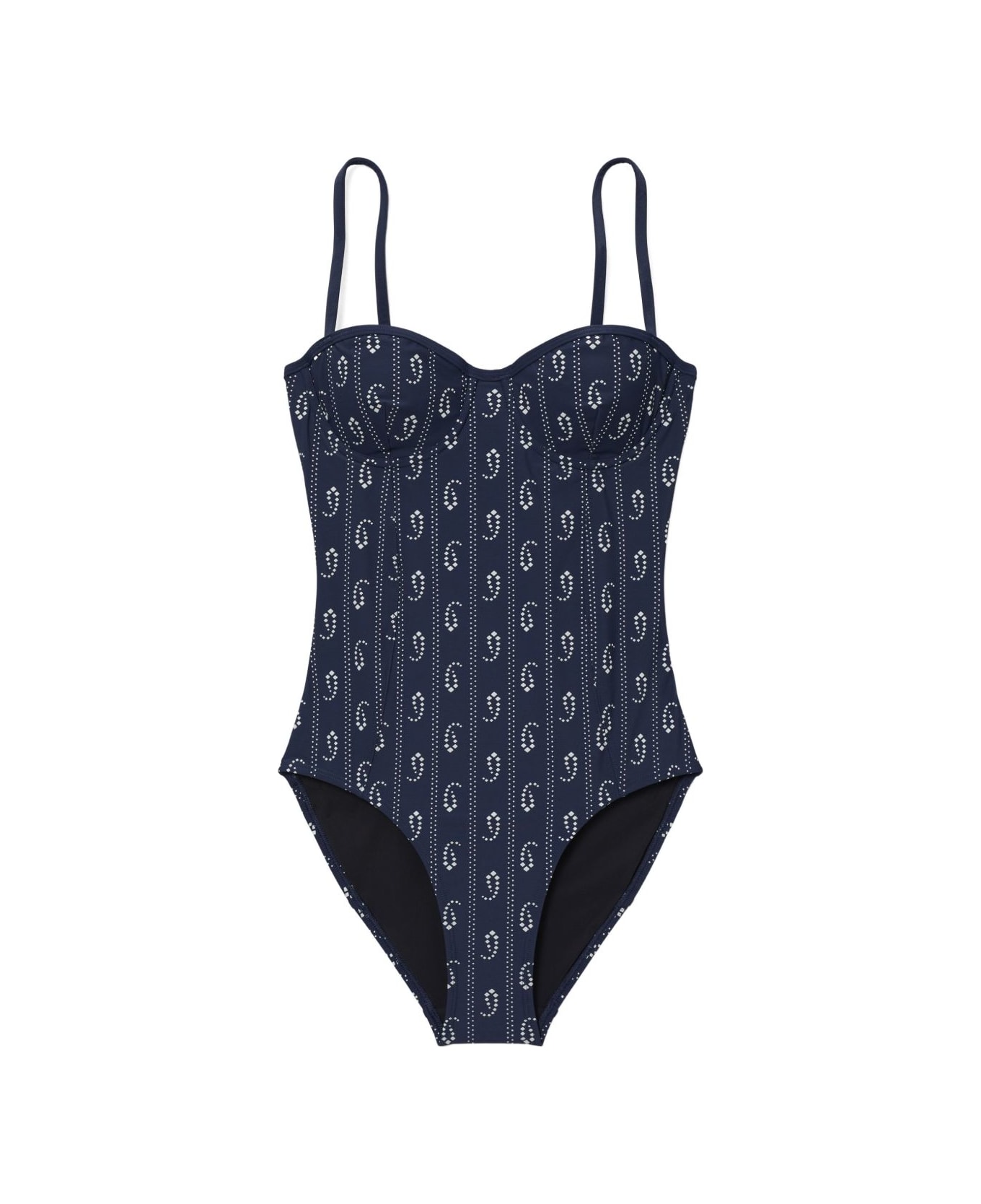 Tory Burch Printed Underwired Swimsuit - Blue