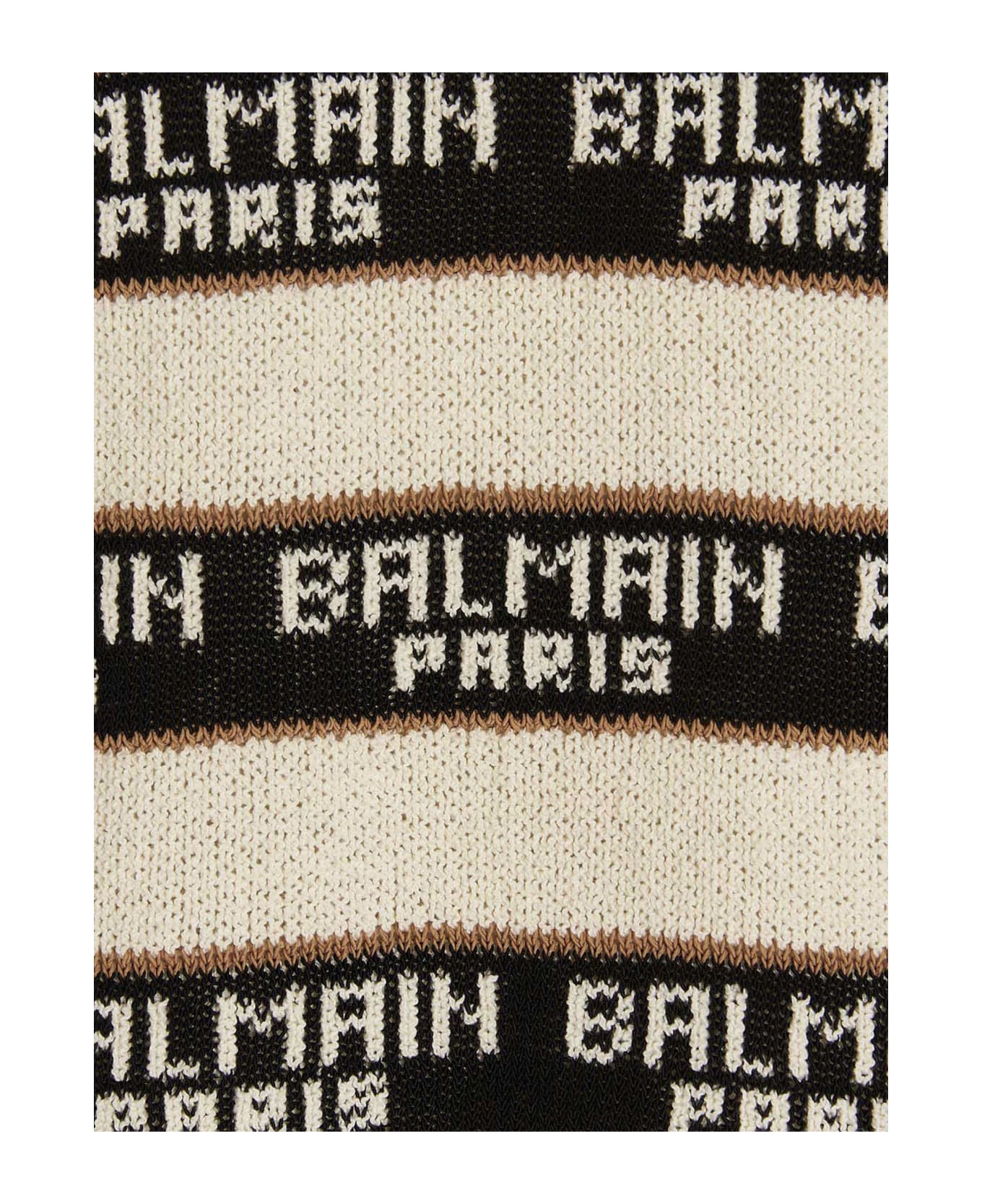 Balmain Logo Intarsia Sweater - Multicolor