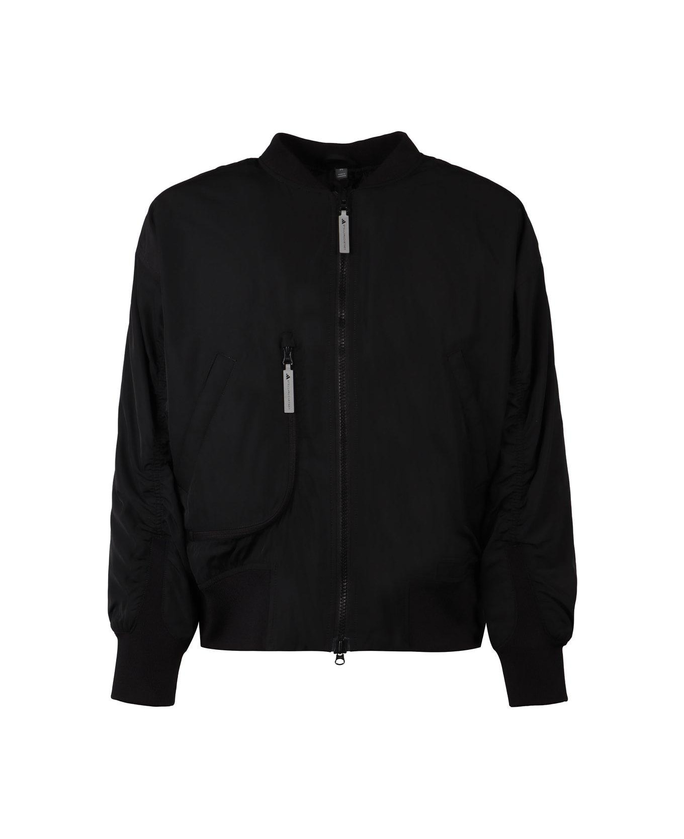Adidas by Stella McCartney Band Collared Zip-up Bomber Jacket - Black ジャケット