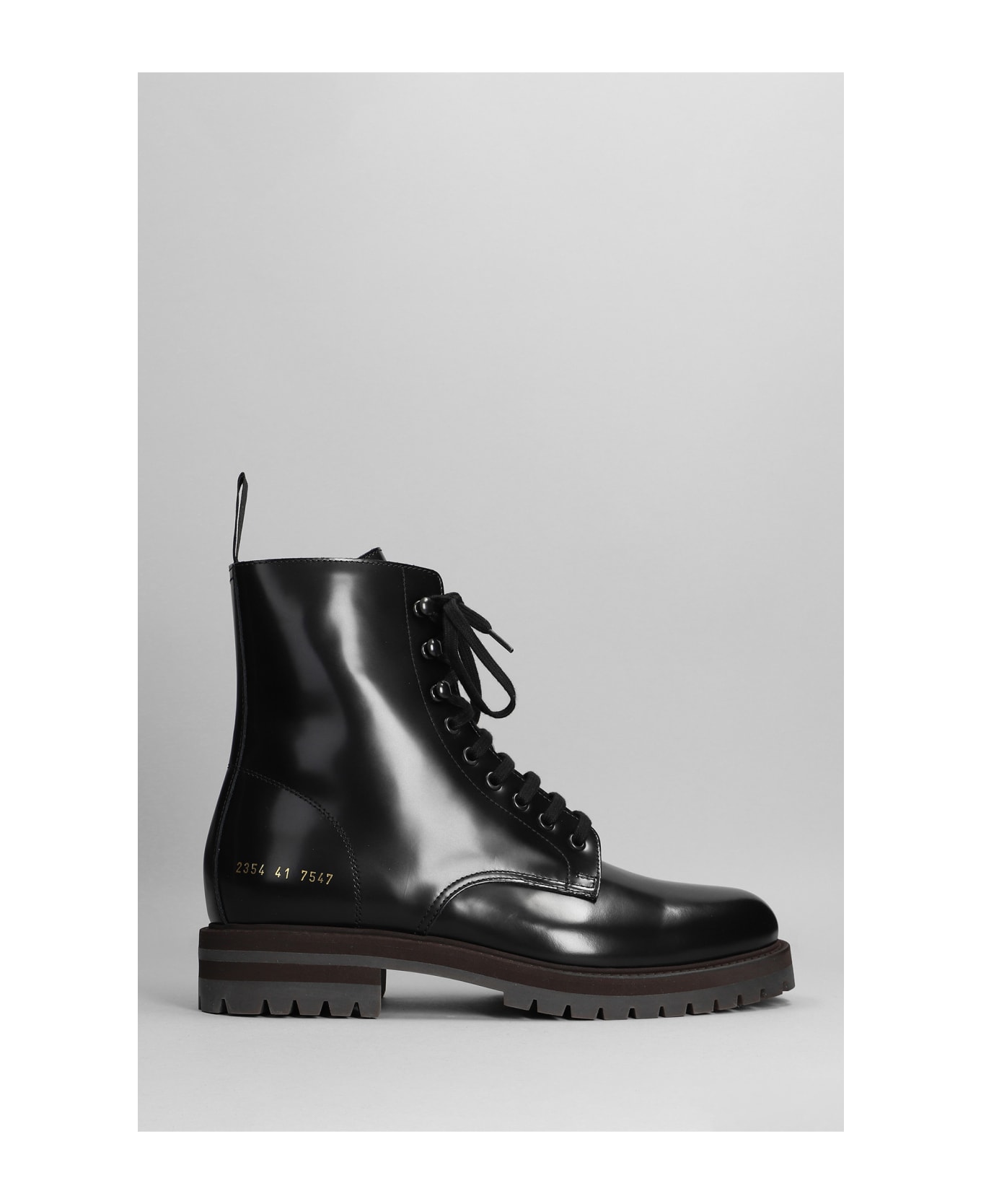 Common Projects Combat Boot Combat Boots In Black Leather - Black