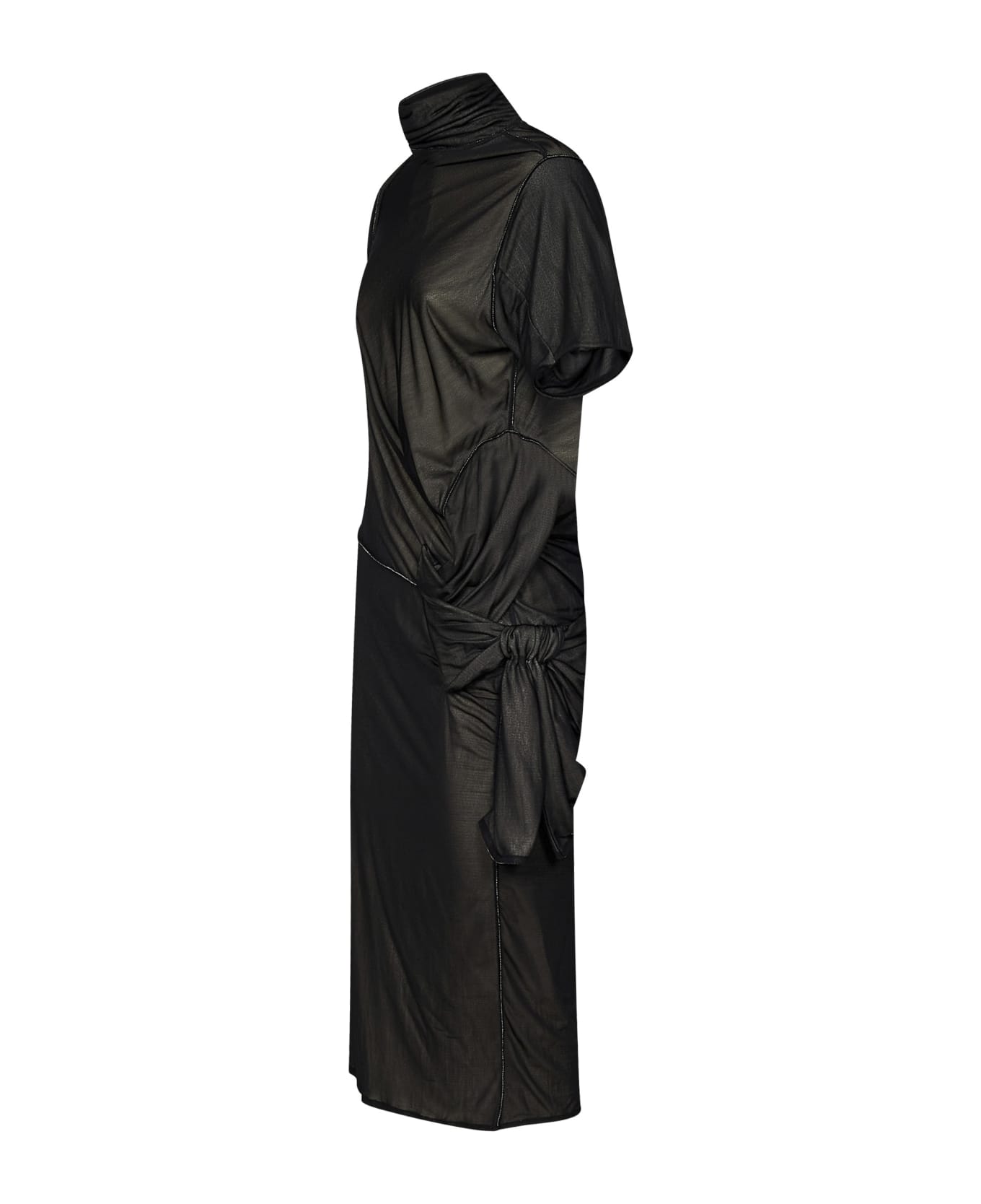 Maison Margiela One-shoulder Semi-sheer Midi Dress - Black Butter ワンピース＆ドレス