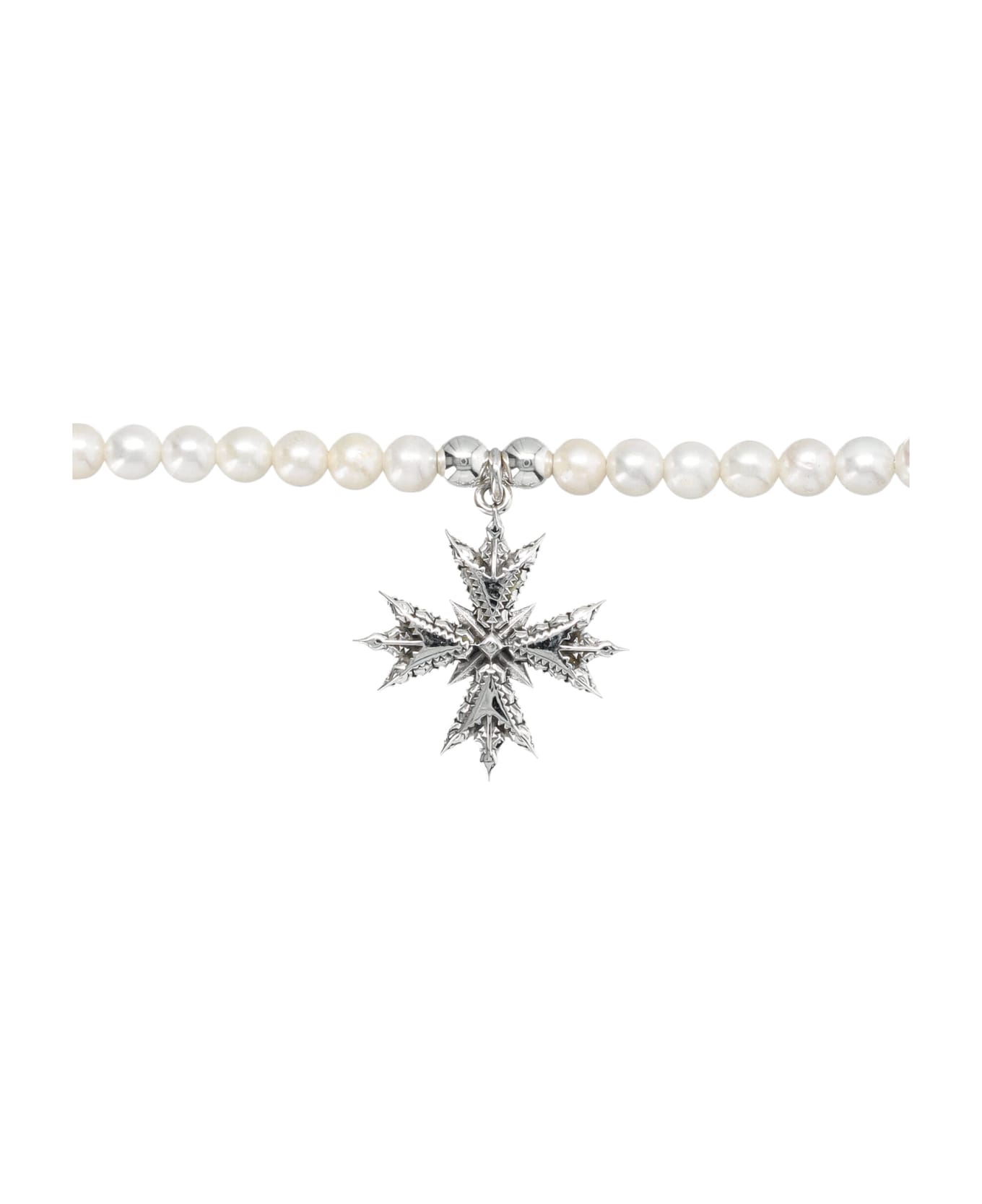 Emanuele Bicocchi Necklace Medium Pearl Crest - SILVER